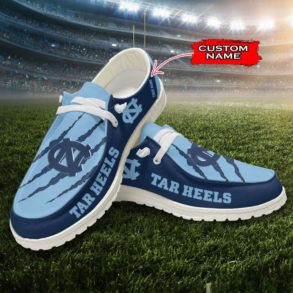 JWFancy North Carolina Tar Heels Hey Dude Shoes Wally Men's Lace Up Loafers Comfortable For Men And Women