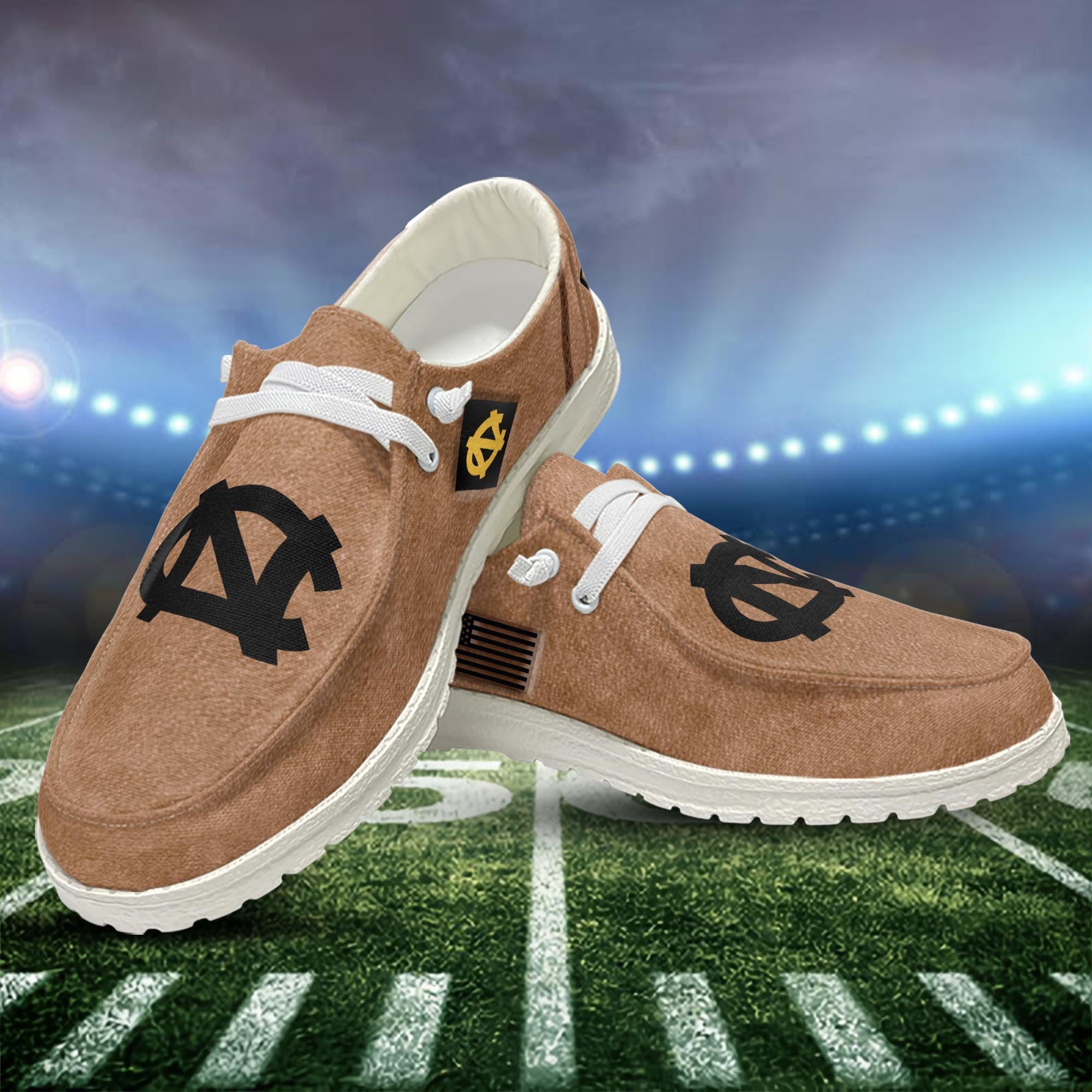 JWFancy North Carolina Tar Heels Hey Dude Shoes Wally Men's Lace Up Loafers Comfortable For Men And Women