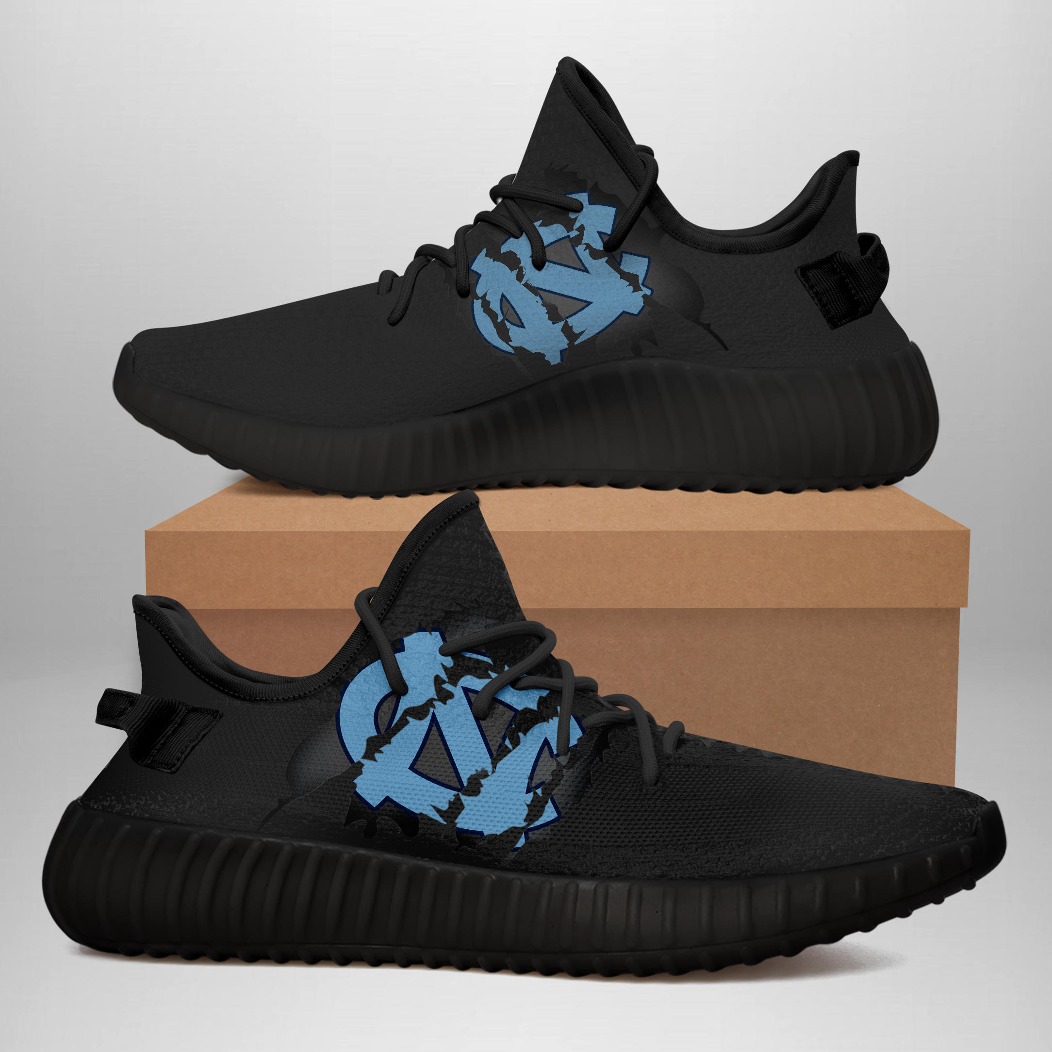 JWFancy North Carolina Tar Heels Yeezy Boost Shoes For Men And Women