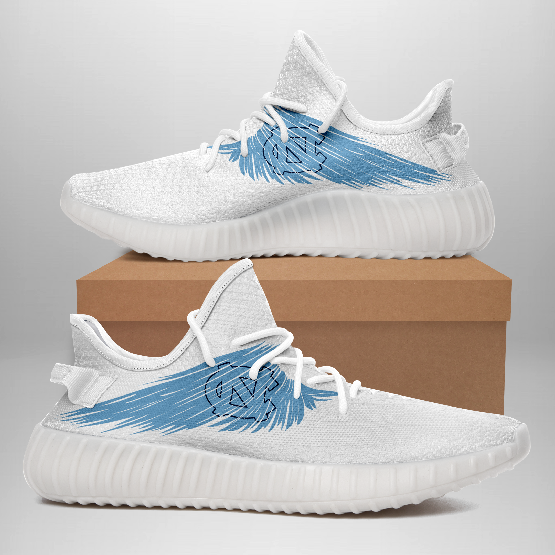 JWFancy North Carolina Tar Heels Yeezy Boost Shoes For Men And Women