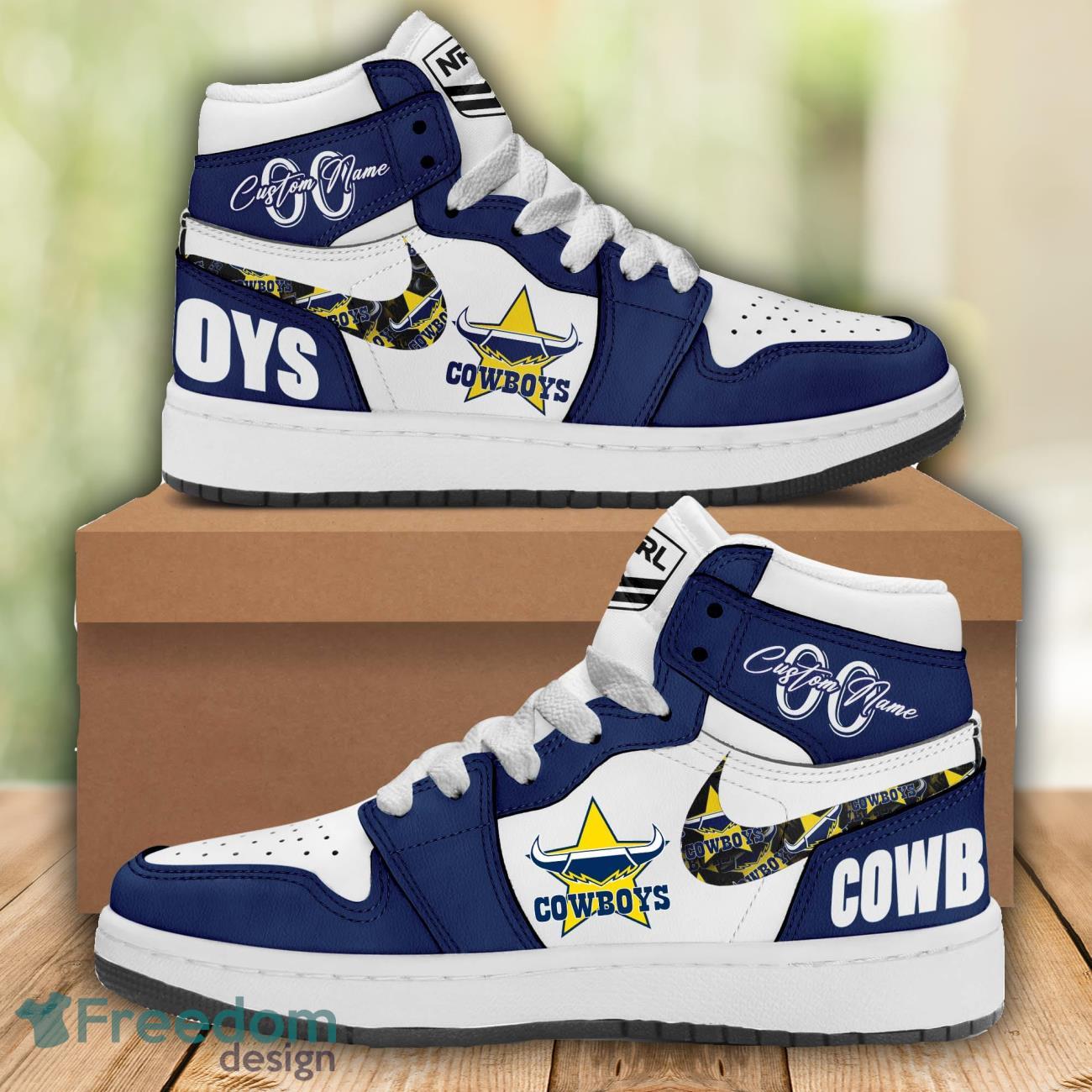 JWFancy North Queensland Cowboys AJ1 High Sneakers Shoes For Men And Women