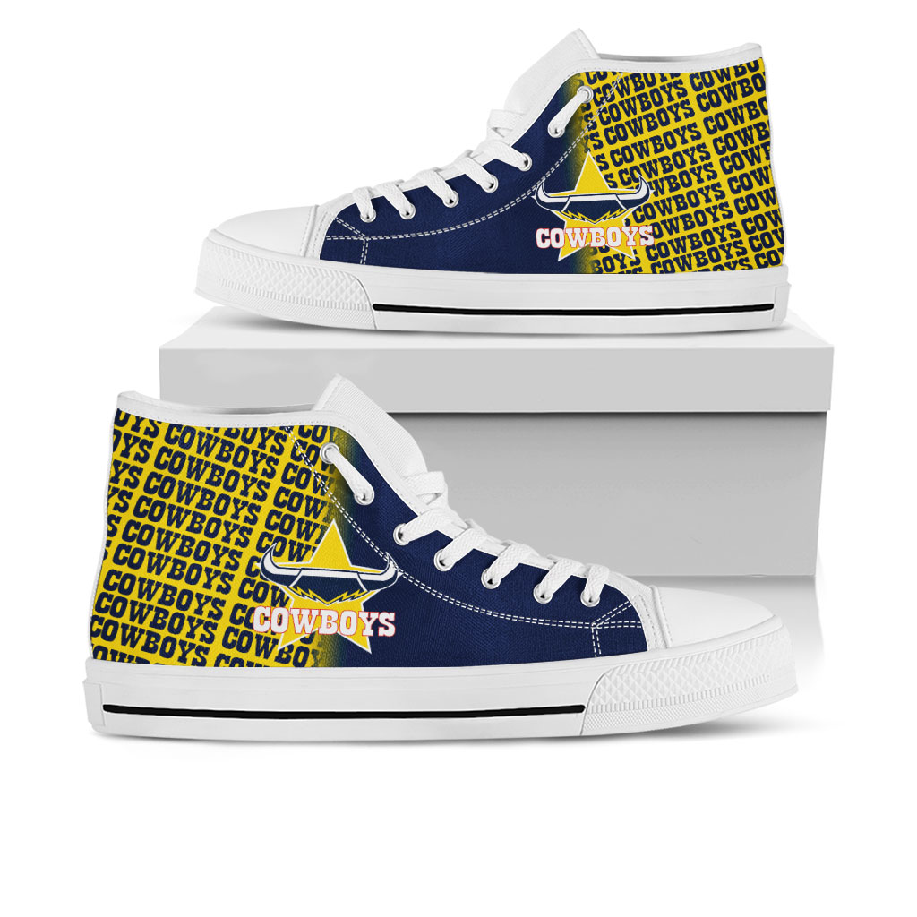 JWFancy North Queensland Cowboys High Top Canvas Sneakers Shoes For Men And Women