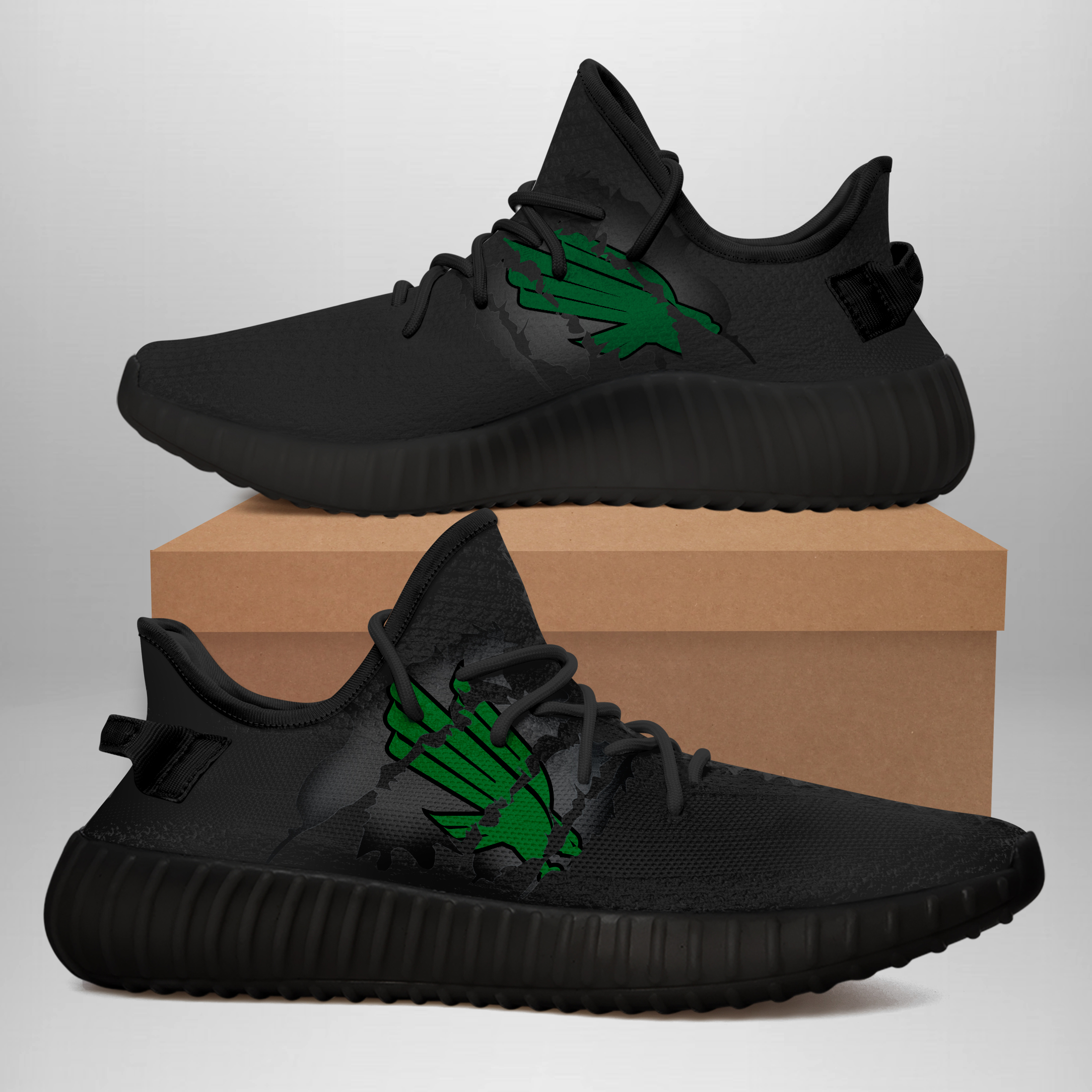 JWFancy North Texas Mean Green Yeezy Boost Shoes For Men And Women