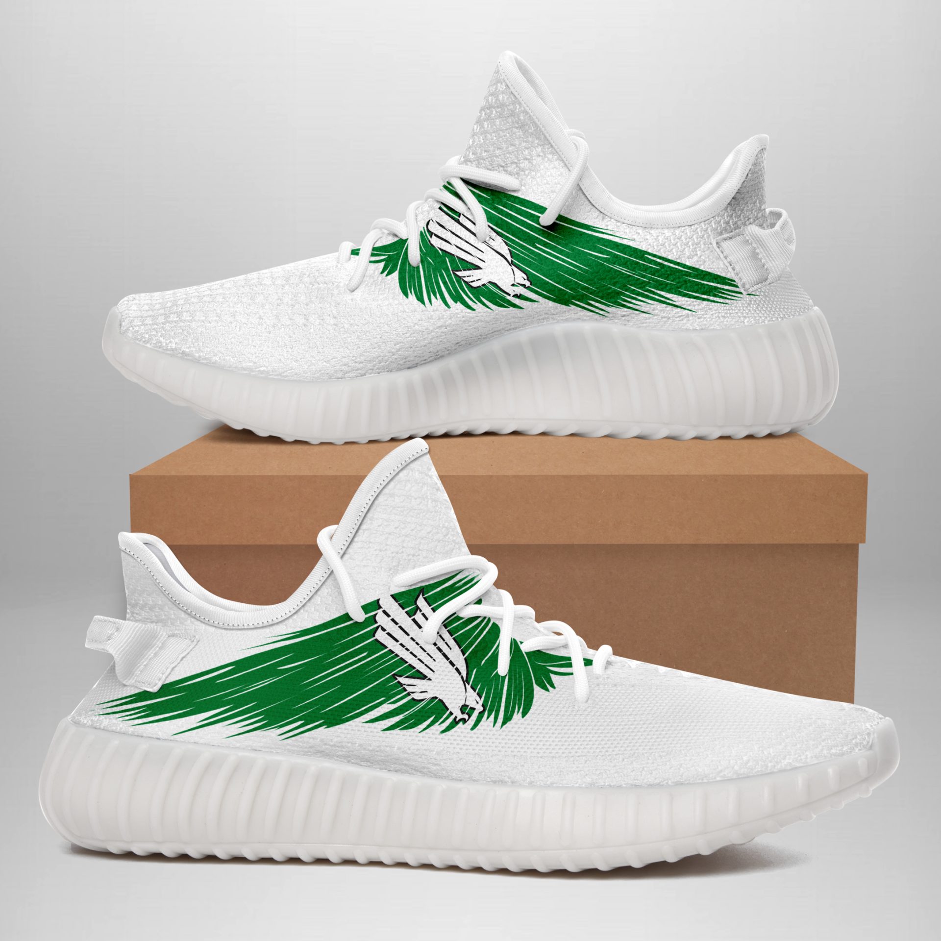 JWFancy North Texas Mean Green Yeezy Boost Shoes For Men And Women