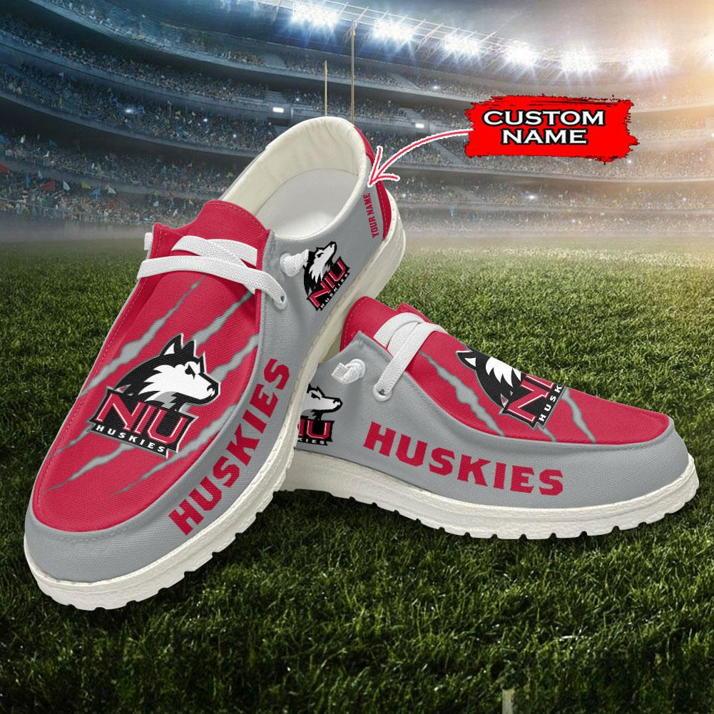 JWFancy Northern Illinois Huskies Hey Dude Shoes Wally Men's Lace Up Loafers Comfortable For Men And Women