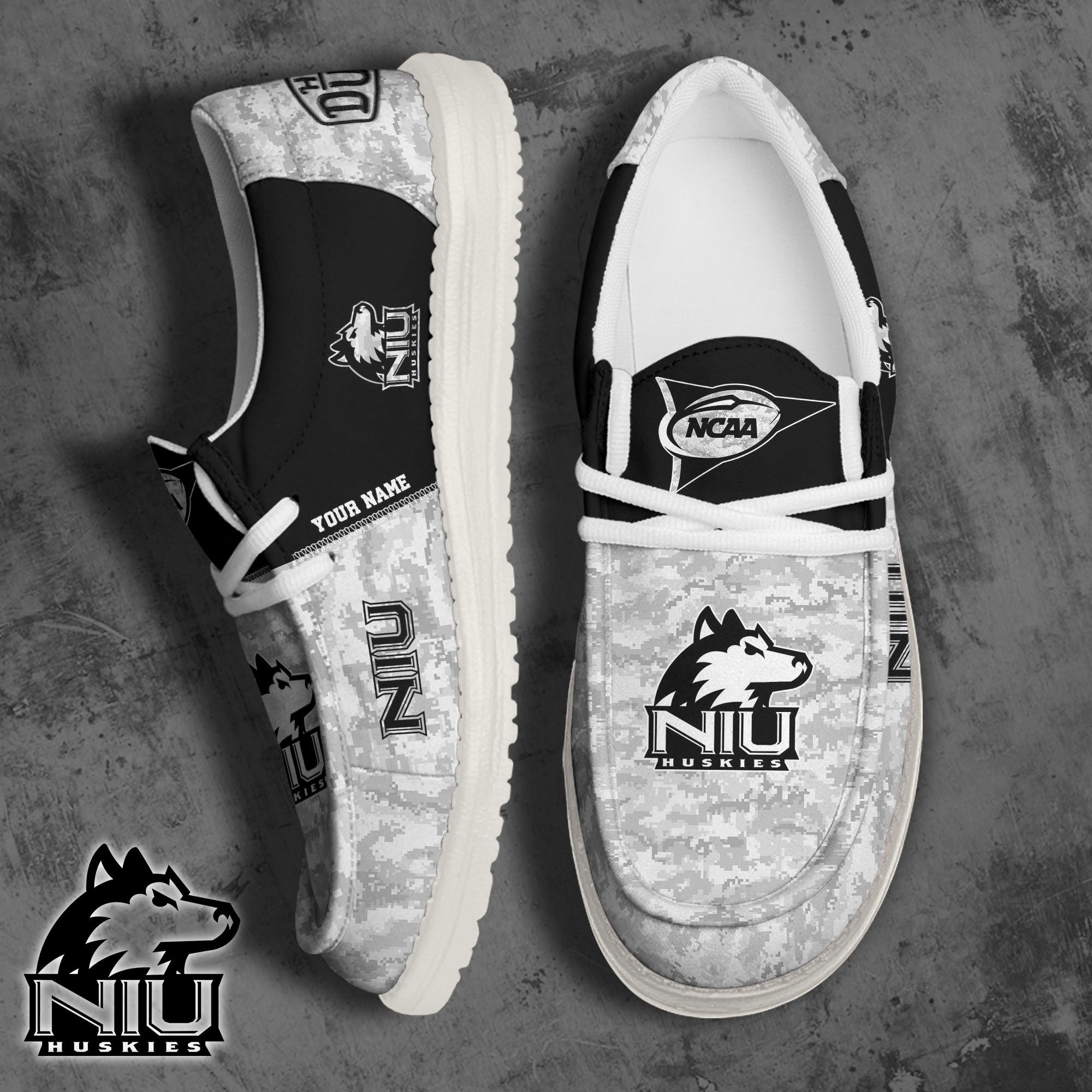 JWFancy Northern Illinois Huskies Hey Dude Shoes Wally Men's Lace Up Loafers Comfortable For Men And Women