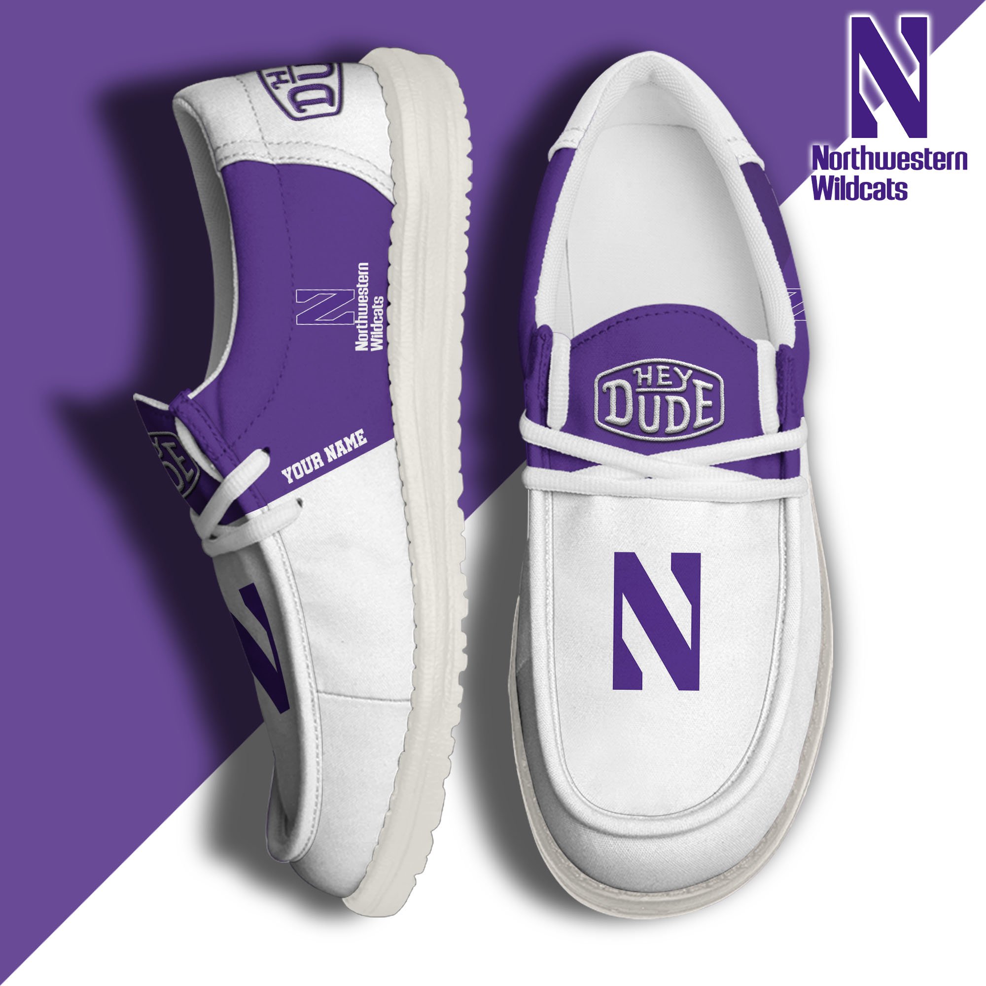JWFancy Northern Illinois Huskies Hey Dude Shoes Wally Men's Lace Up Loafers Comfortable For Men And Women