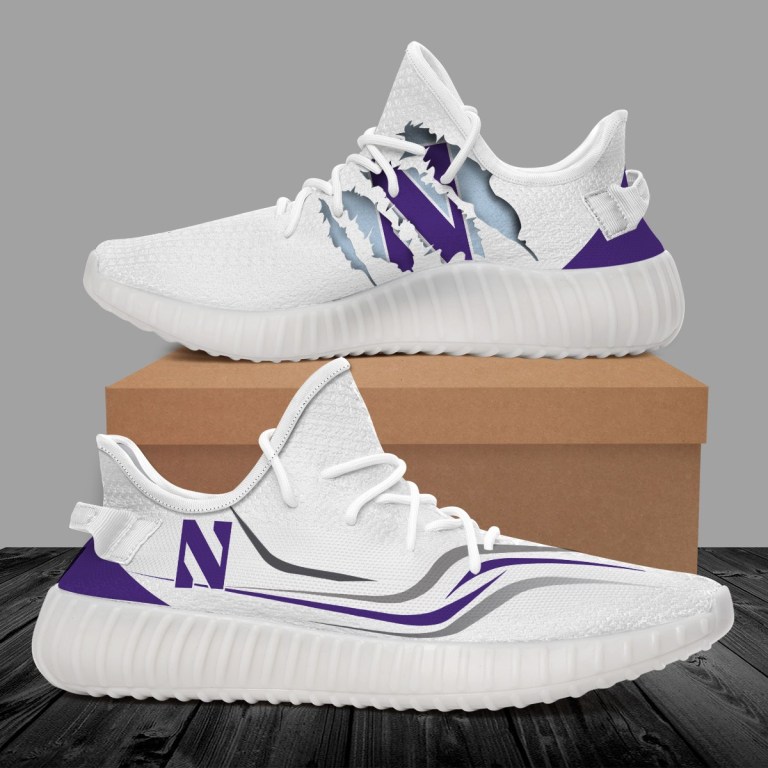 JWFancy Northwestern Wildcats Yeezy Boost Shoes For Men And Women