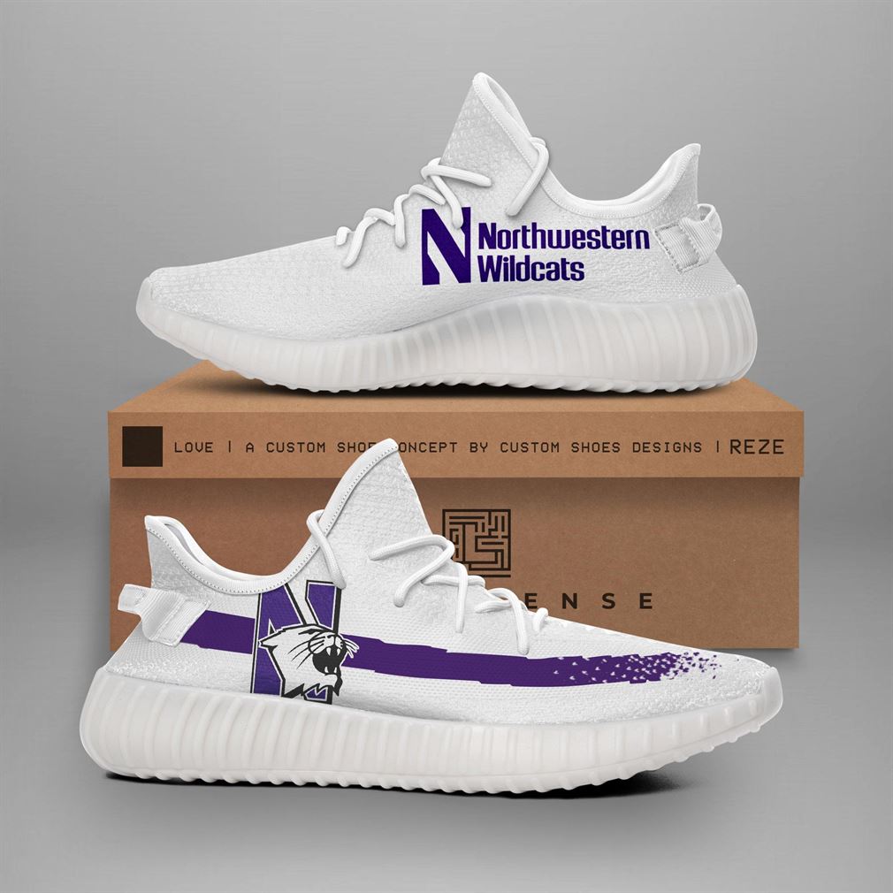 JWFancy Northwestern Wildcats Yeezy Boost Shoes For Men And Women