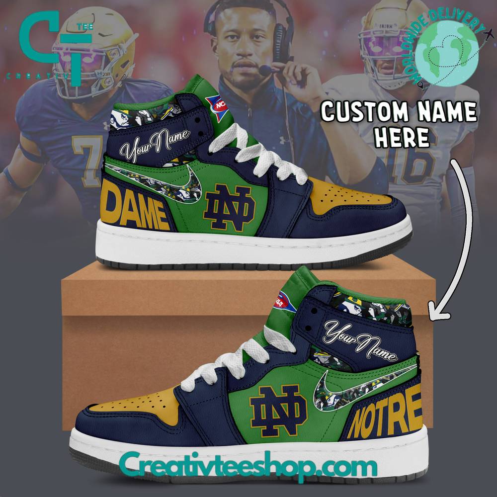 JWFancy Notre Dame Fighting Irish AJ1 High Sneakers Shoes For Men And Women