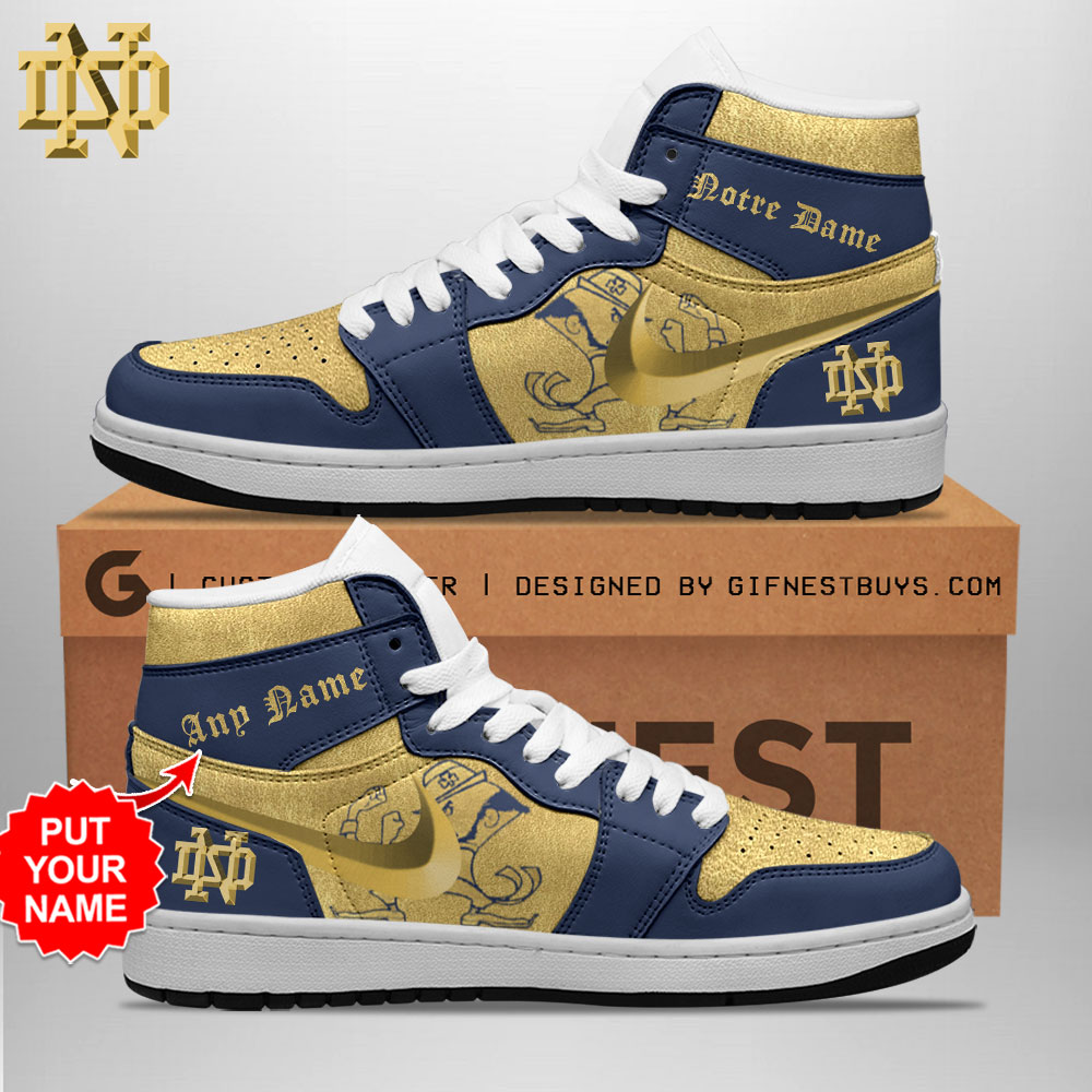JWFancy Notre Dame Fighting Irish AJ1 High Sneakers Shoes For Men And Women