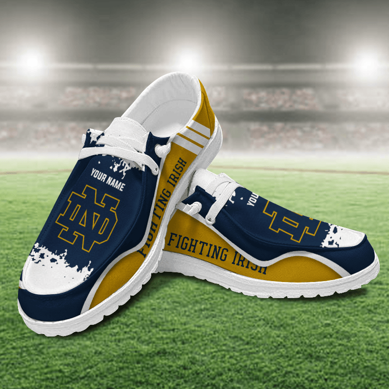JWFancy Notre Dame Fighting Irish Hey Dude Shoes Wally Men's Lace Up Loafers Comfortable For Men And Women