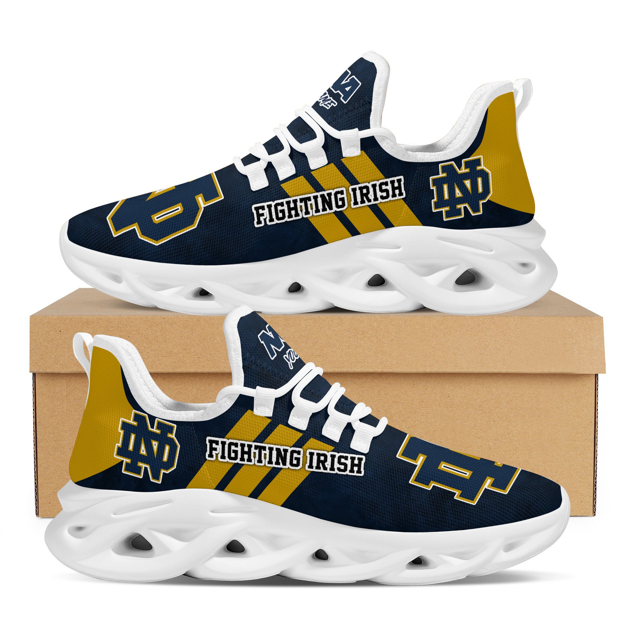 JWFancy Notre Dame Fighting Irish Max Soul Shoes Sneakers For Men And Women