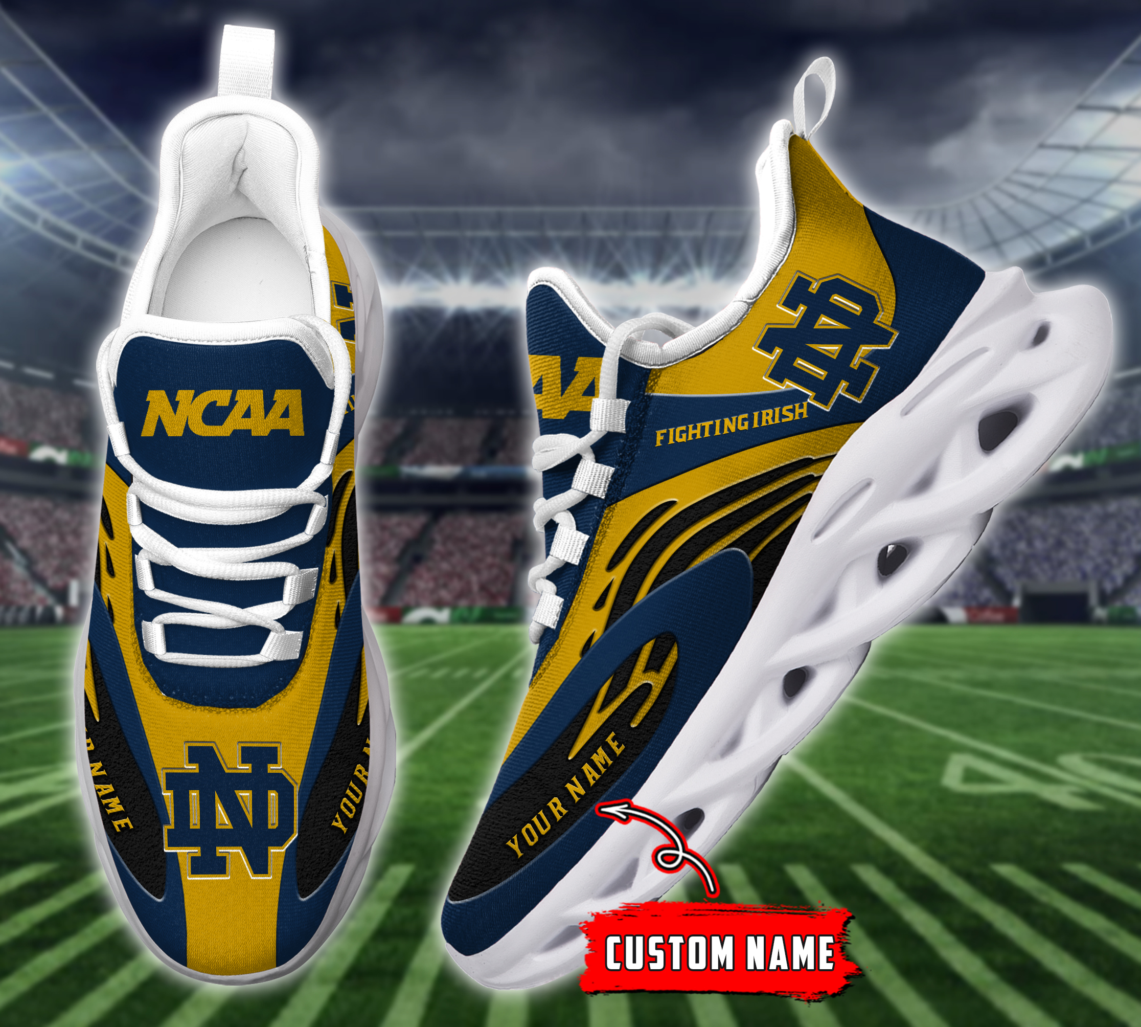 JWFancy Notre Dame Fighting Irish NCAA Max Soul Shoes Sneakers For Men And Women