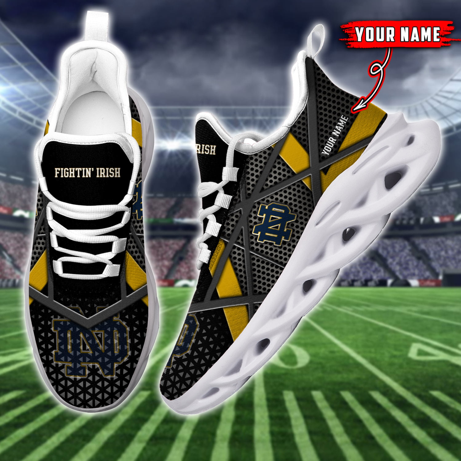 JWFancy Notre Dame Fighting Irish NCAA Max Soul Shoes Sneakers For Men And Women