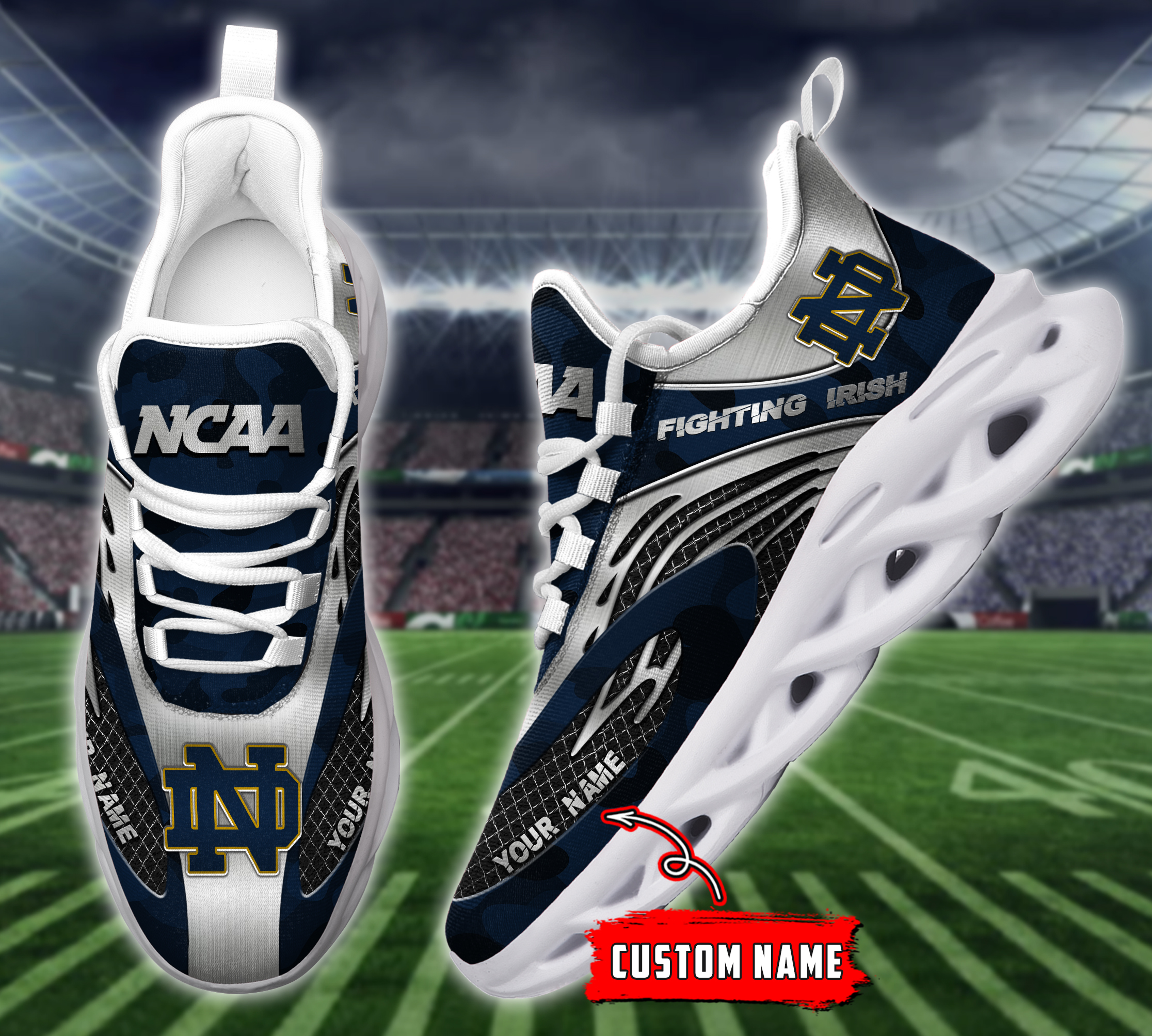 JWFancy Notre Dame Fighting Irish NCAA Max Soul Shoes Sneakers For Men And Women
