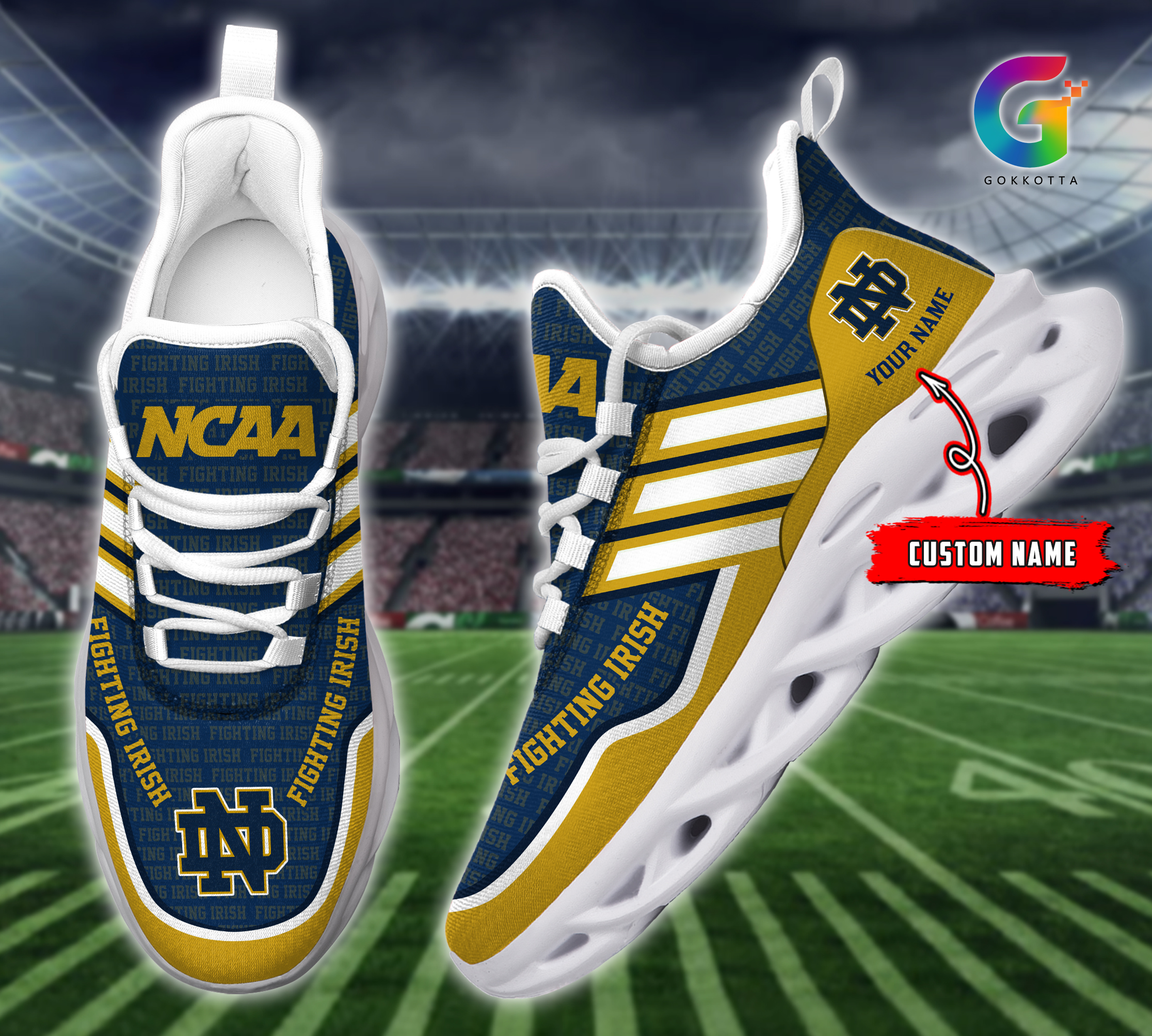 JWFancy Notre Dame Fighting Irish NCAA Max Soul Shoes Sneakers For Men And Women