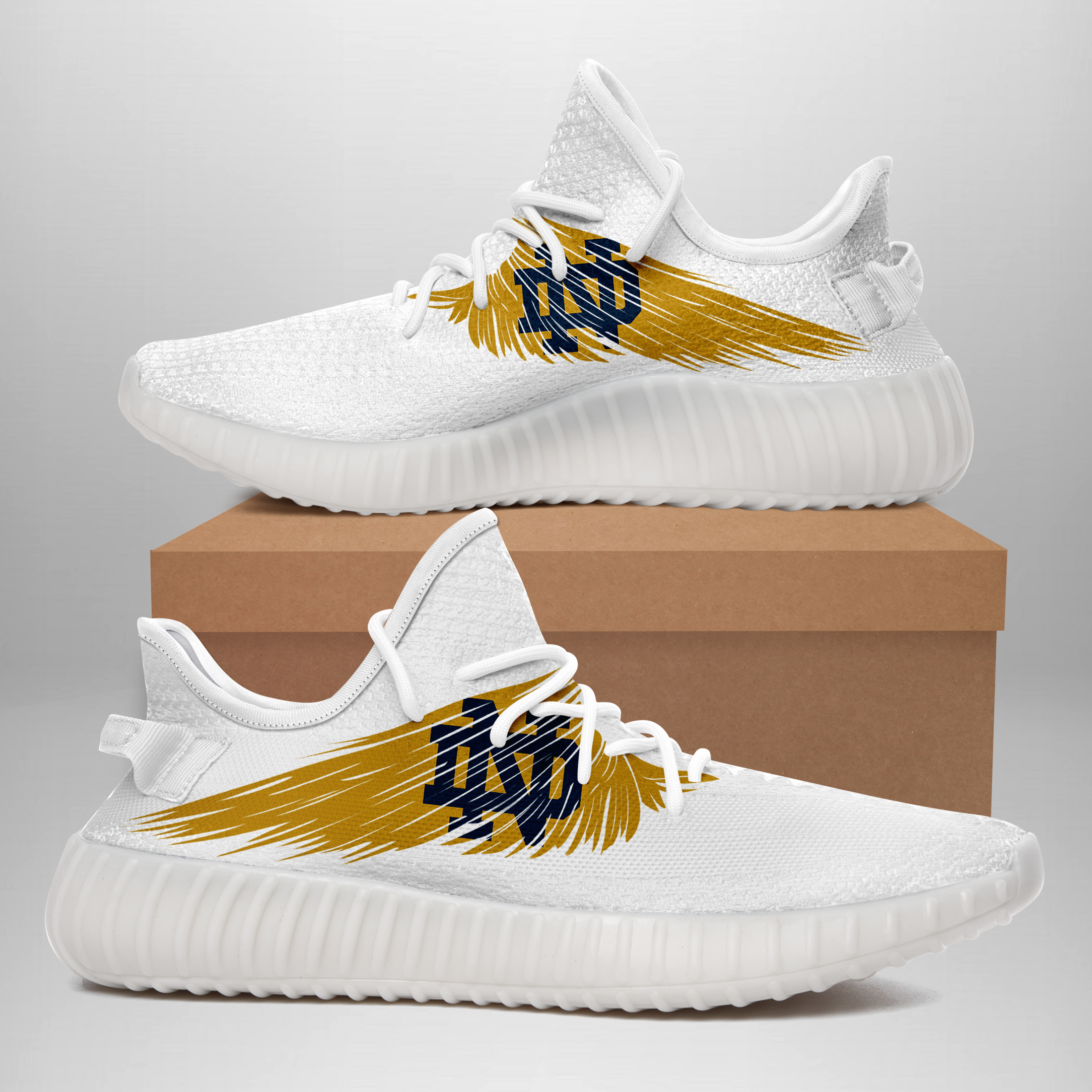 JWFancy Notre Dame Fighting Irish Yeezy Boost Shoes For Men And Women