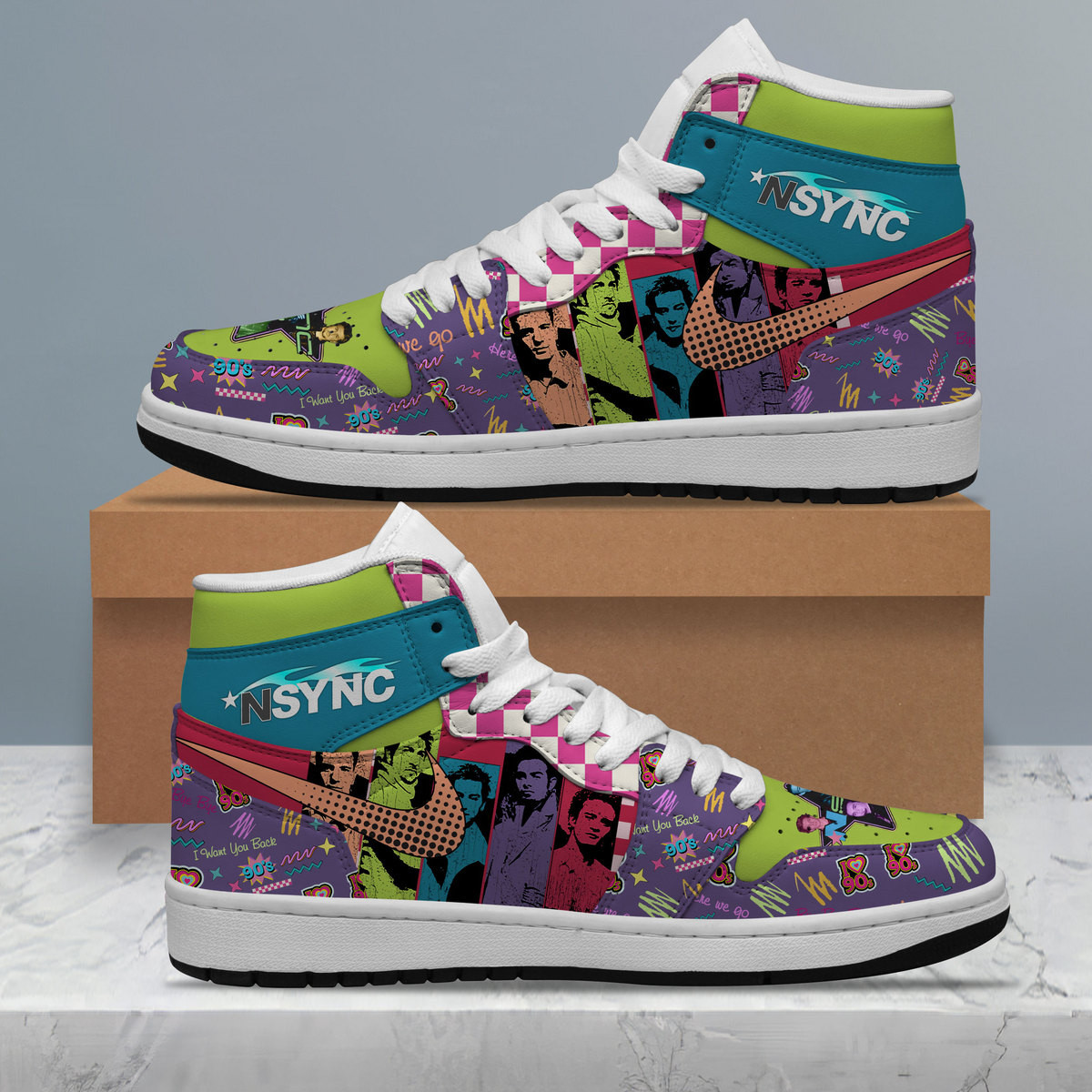 JWFancy NSYNC AJ1 High Sneakers Shoes For Men And Women