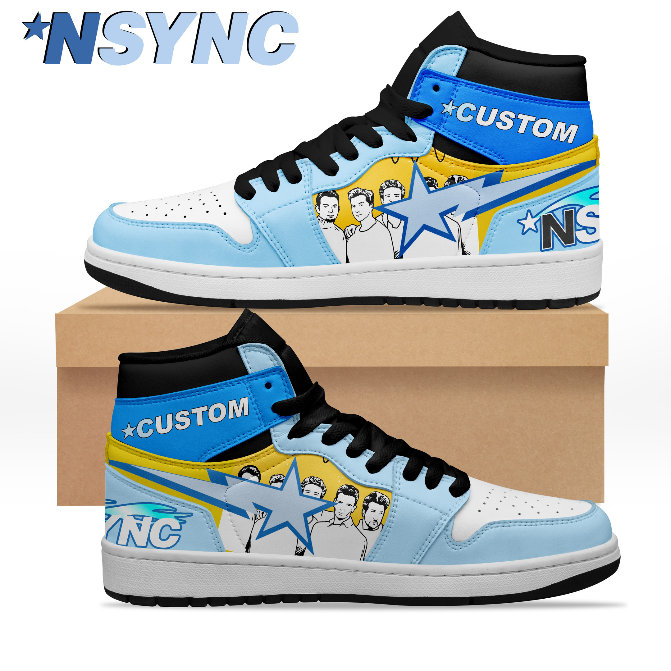 JWFancy NSYNC AJ1 High Sneakers Shoes For Men And Women