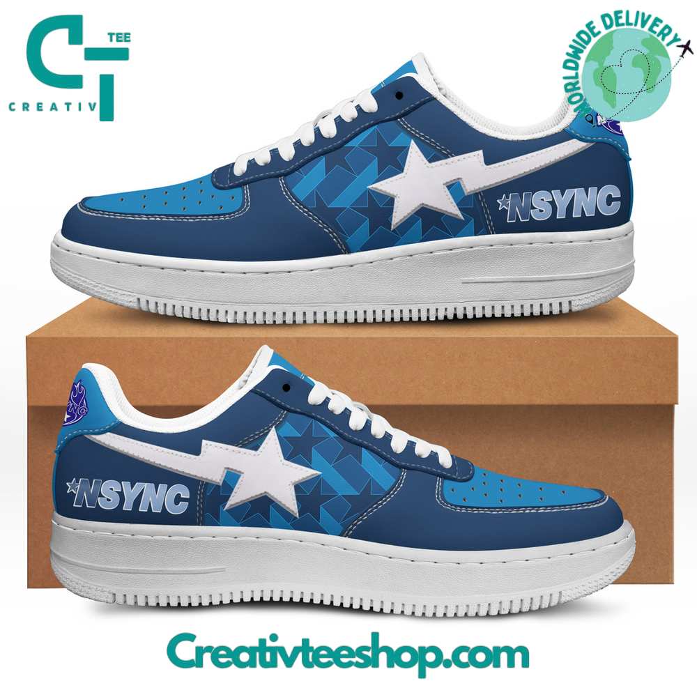 JWFancy NSYNC Band Blue Star Air Low-Top Sneakers Shoes For Men And Women