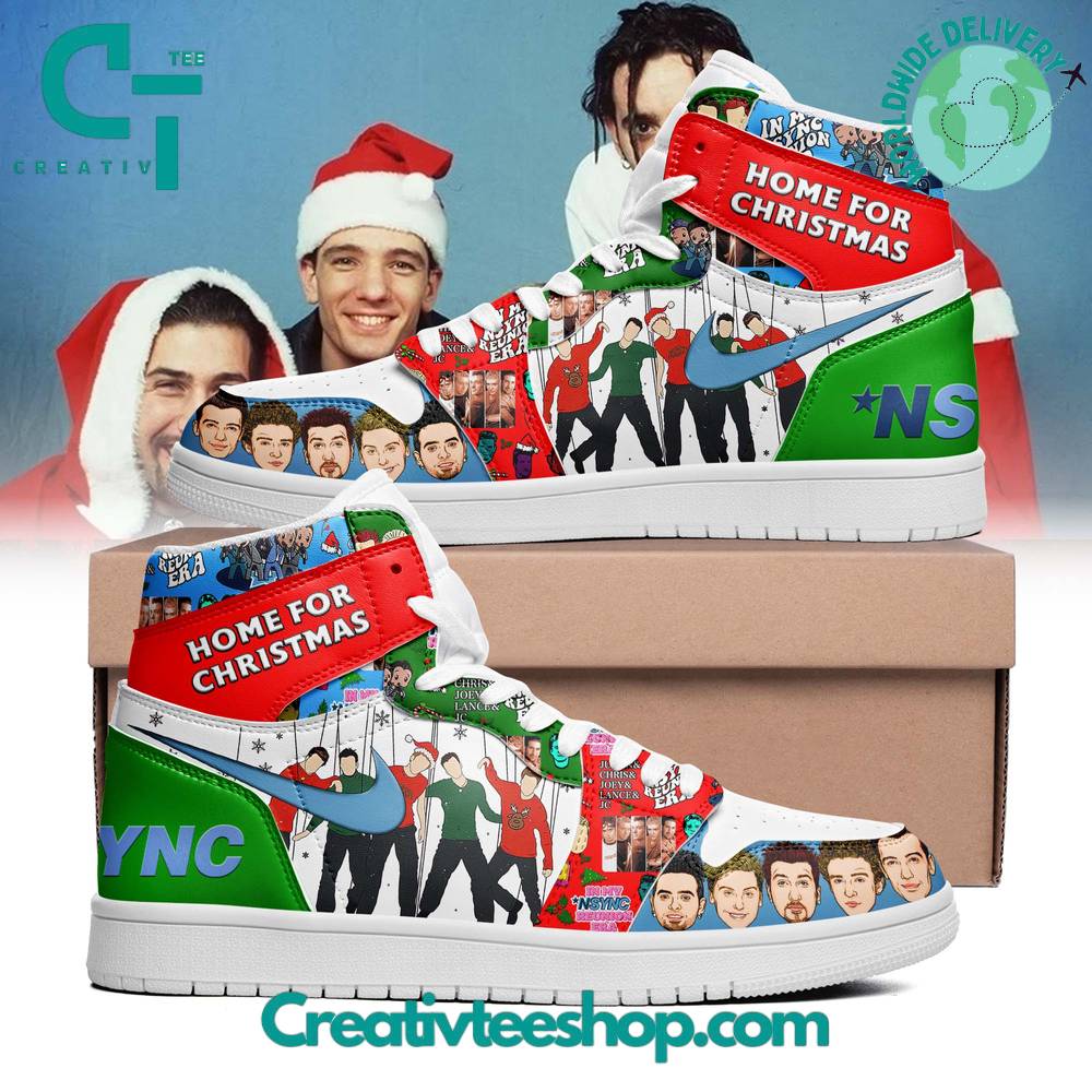 JWFancy NSYNC Home For Christmas AJ1 High Sneakers Shoes For Men And Women