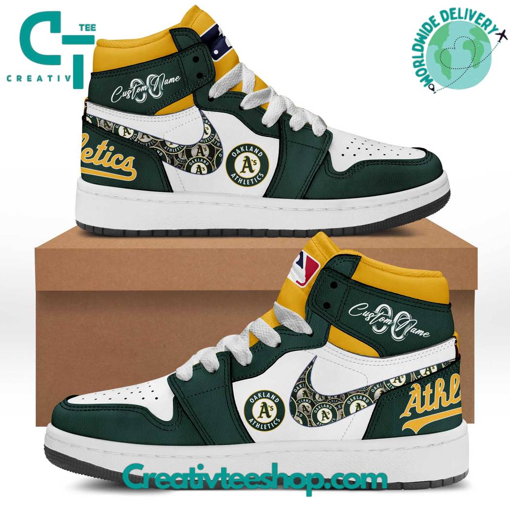 JWFancy Oakland Athletics AJ1 High Sneakers Shoes For Men And Women