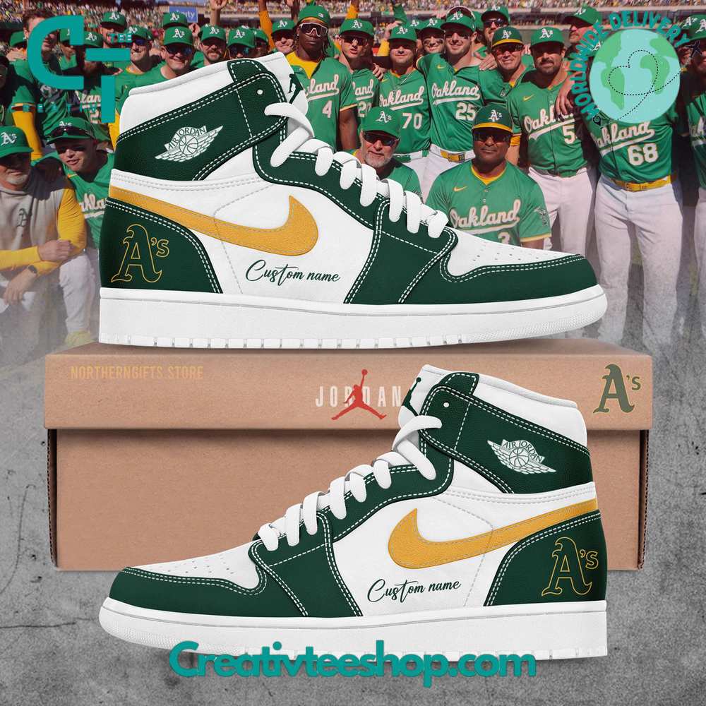 JWFancy Oakland Athletics AJ1 High Sneakers Shoes For Men And Women