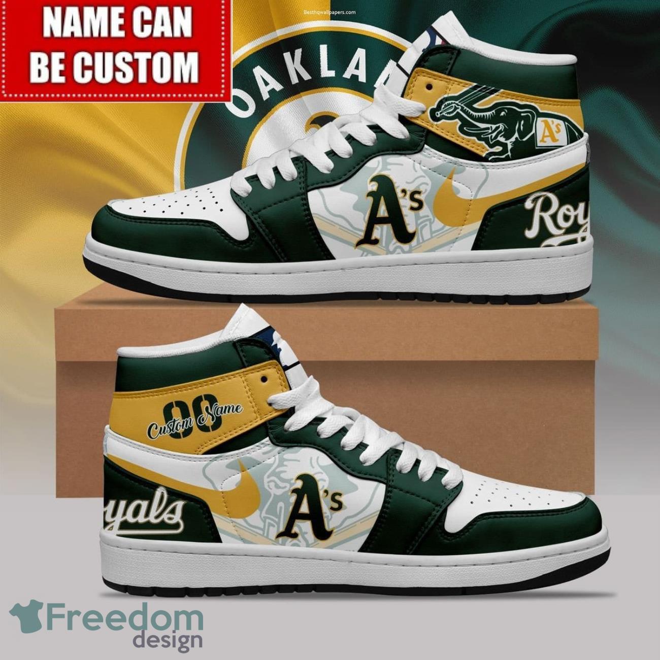 JWFancy Oakland Athletics AJ1 High Sneakers Shoes For Men And Women