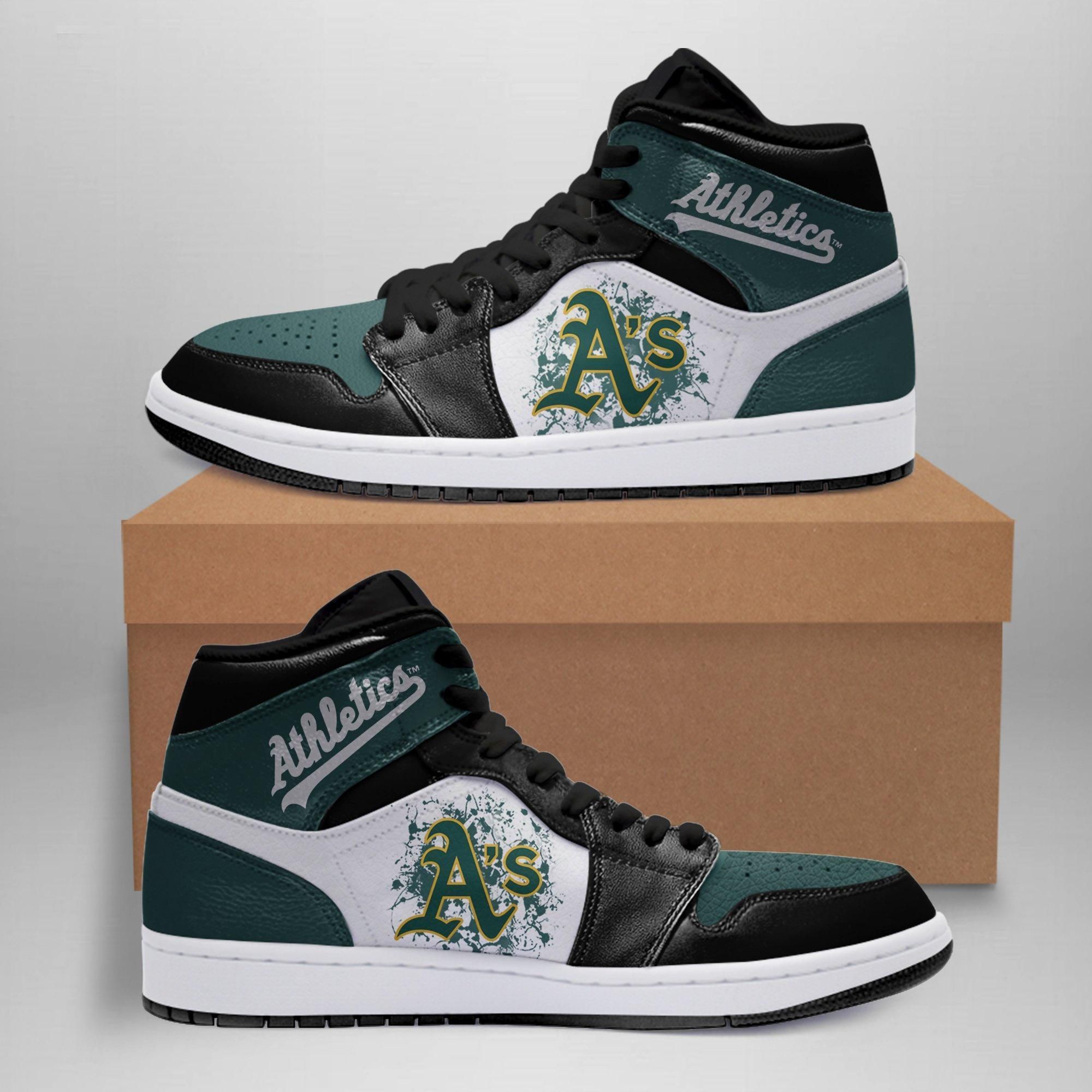 JWFancy Oakland Athletics AJ1 High Sneakers Shoes For Men And Women