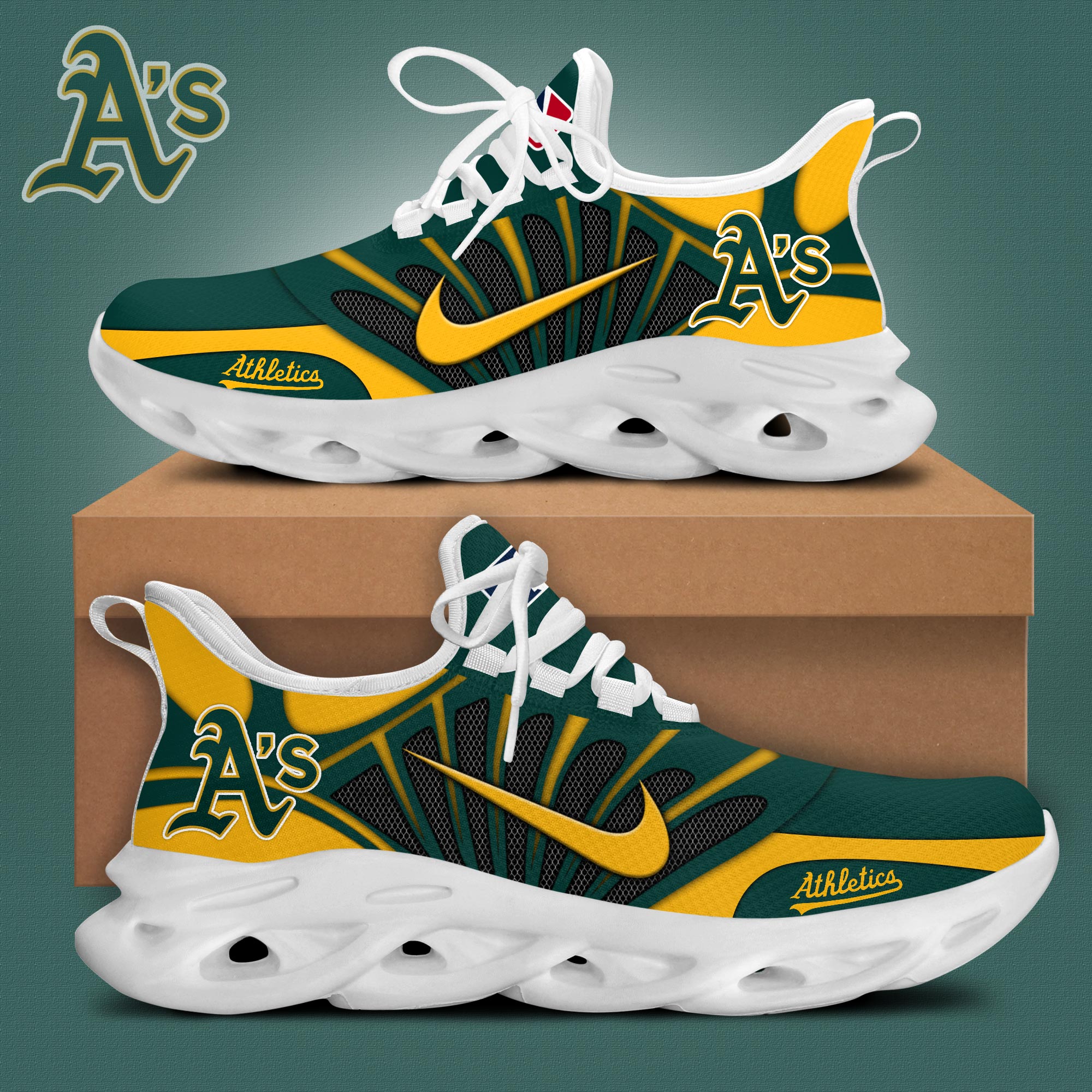 JWFancy Oakland Athletics Max Soul Shoes Sneakers For Men And Women