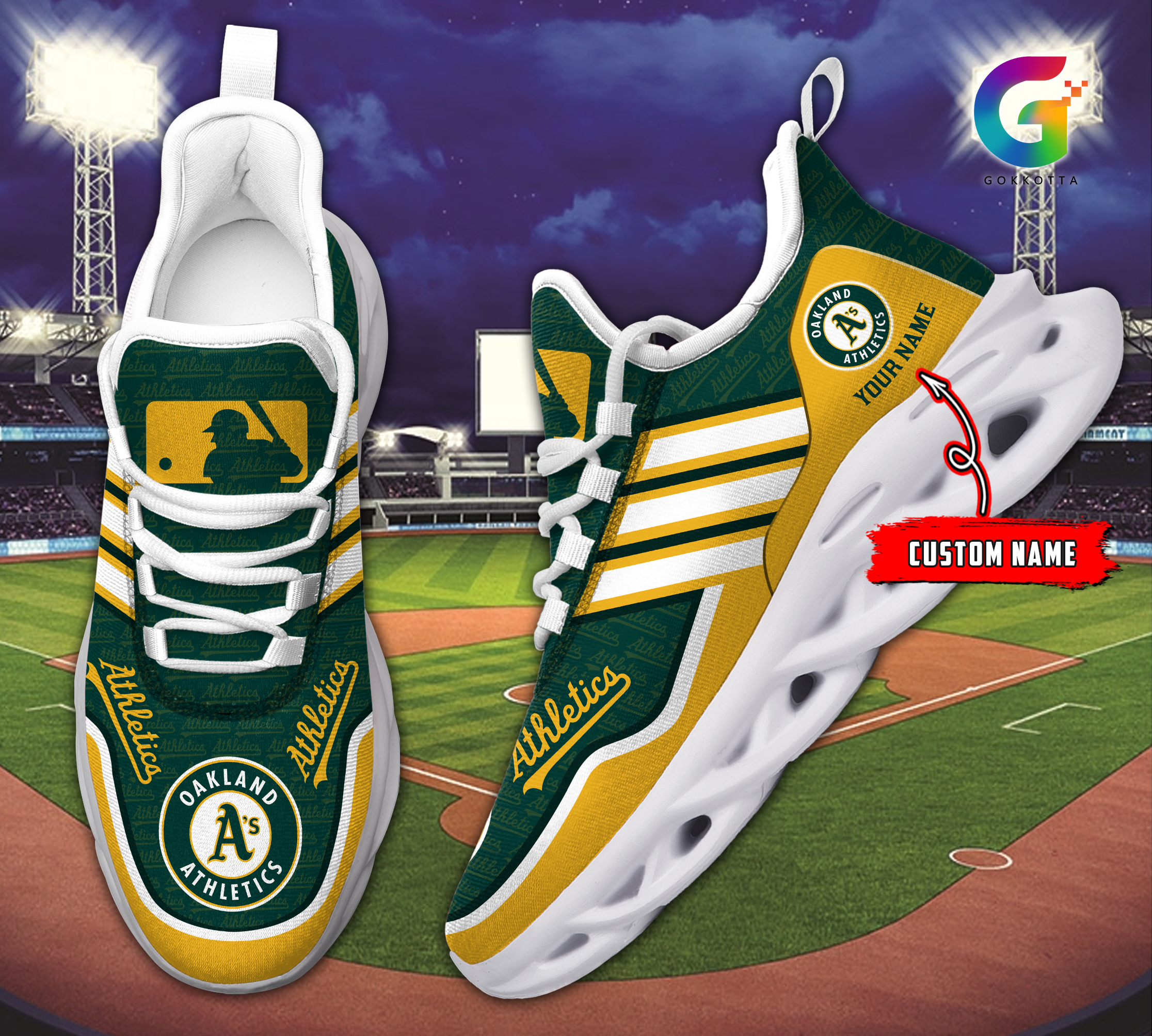 JWFancy Oakland Athletics NCAA Max Soul Shoes Sneakers For Men And Women
