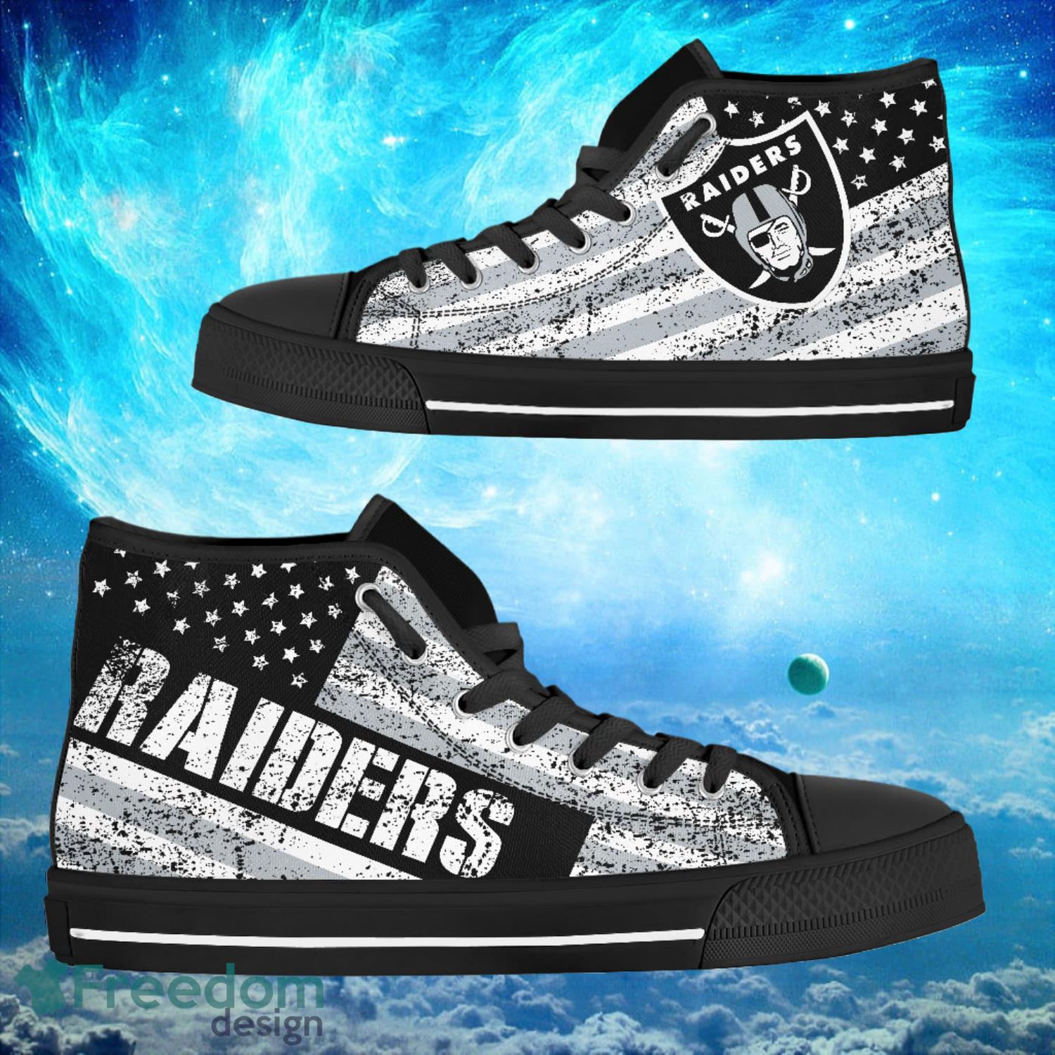 JWFancy Oakland Raiders High Top Canvas Sneakers Shoes For Men And Women