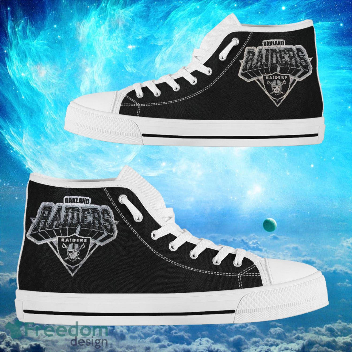 JWFancy Oakland Raiders High Top Canvas Sneakers Shoes For Men And Women