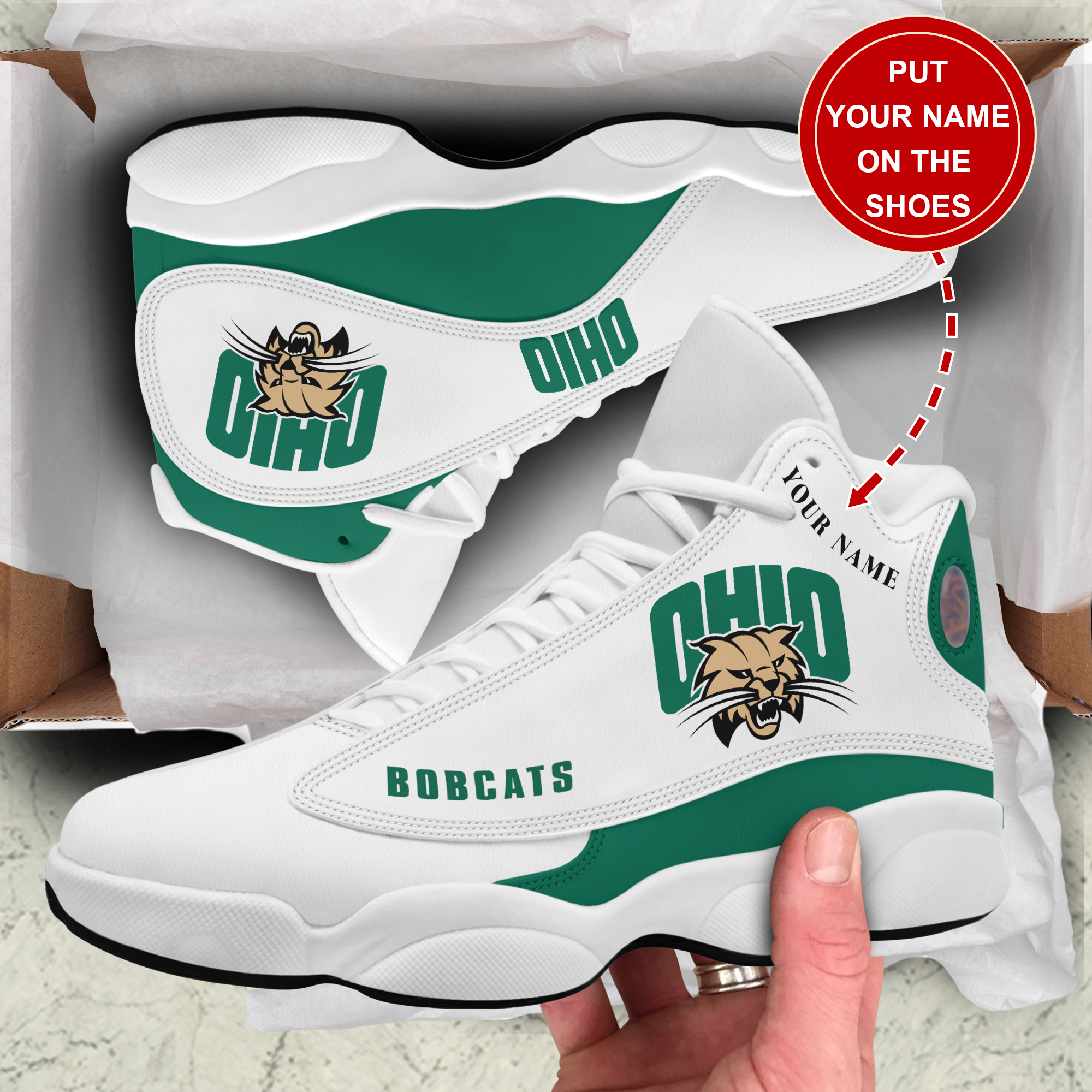 JWFancy Ohio Bobcats AJ13 Sneakers Shoes For Men And Women
