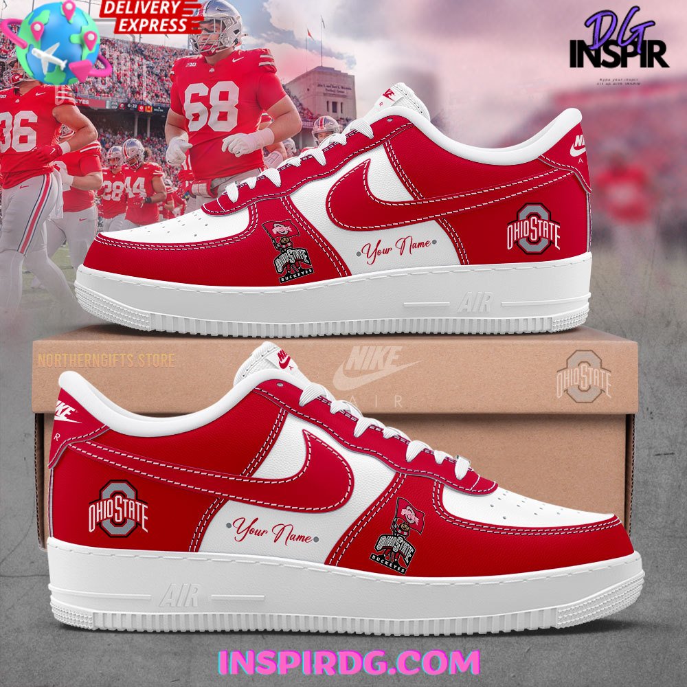 JWFancy Ohio State Buckeye Air Low-Top Sneakers Shoes For Men And Women