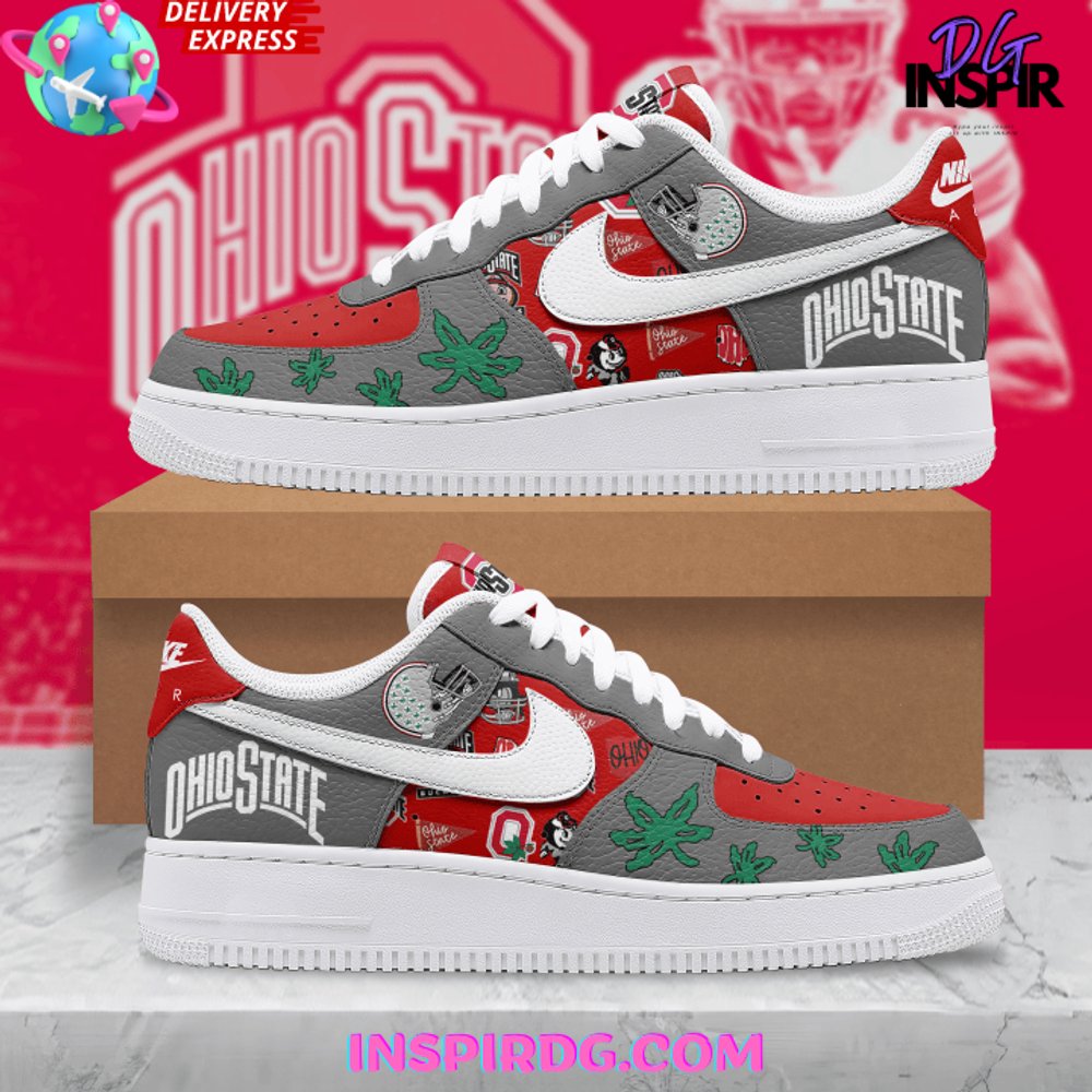 JWFancy Ohio State Buckeyes Air Low-Top Sneakers Shoes For Men And Women