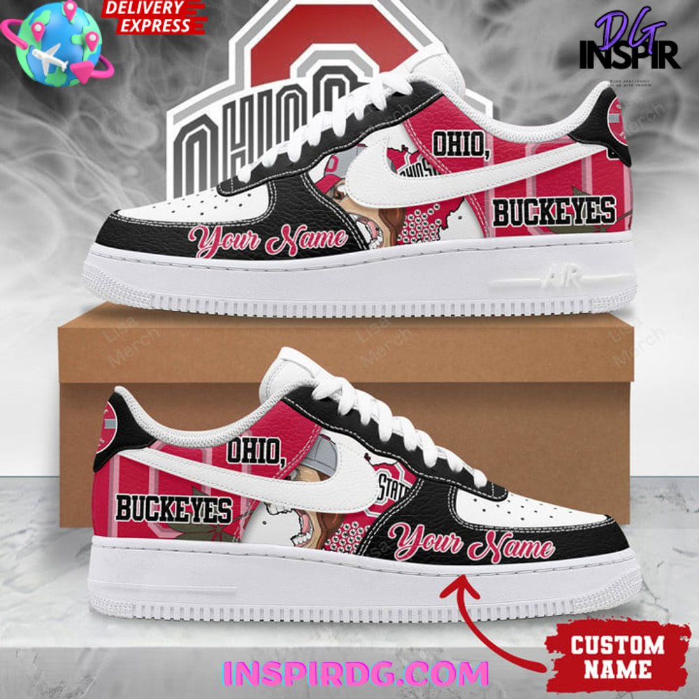 JWFancy Ohio State Buckeyes Air Low-Top Sneakers Shoes For Men And Women