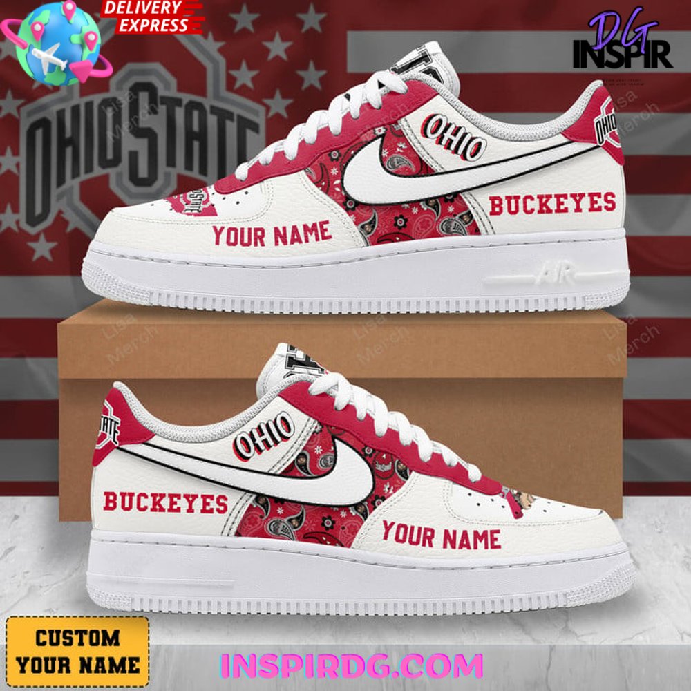 JWFancy Ohio State Buckeyes Air Low-Top Sneakers Shoes For Men And Women