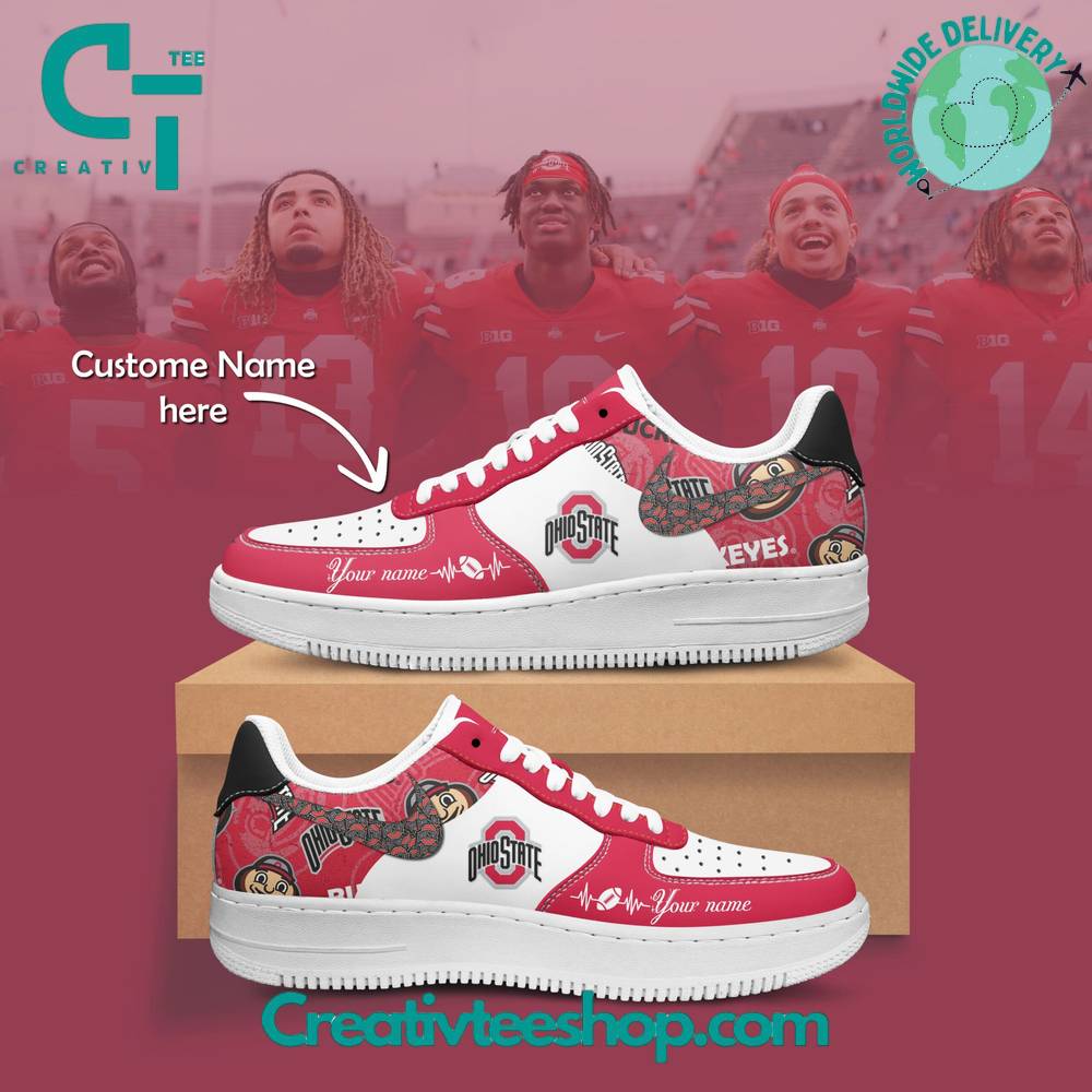 JWFancy Ohio State Buckeyes Air Low-Top Sneakers Shoes For Men And Women