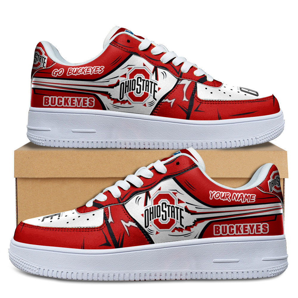 JWFancy Ohio State Buckeyes Air Low-Top Sneakers Shoes For Men And Women