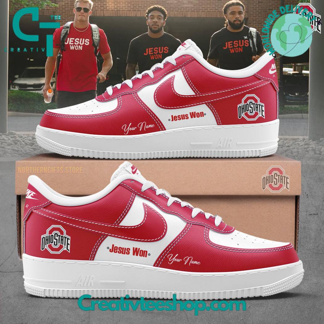 JWFancy Ohio State Buckeyes Air Low-Top Sneakers Shoes For Men And Women