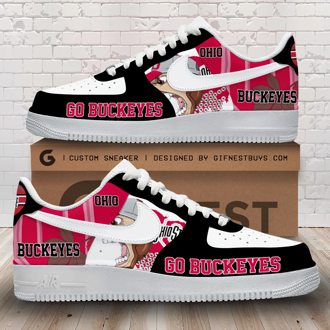 JWFancy Ohio State Buckeyes Air Low-Top Sneakers Shoes For Men And Women