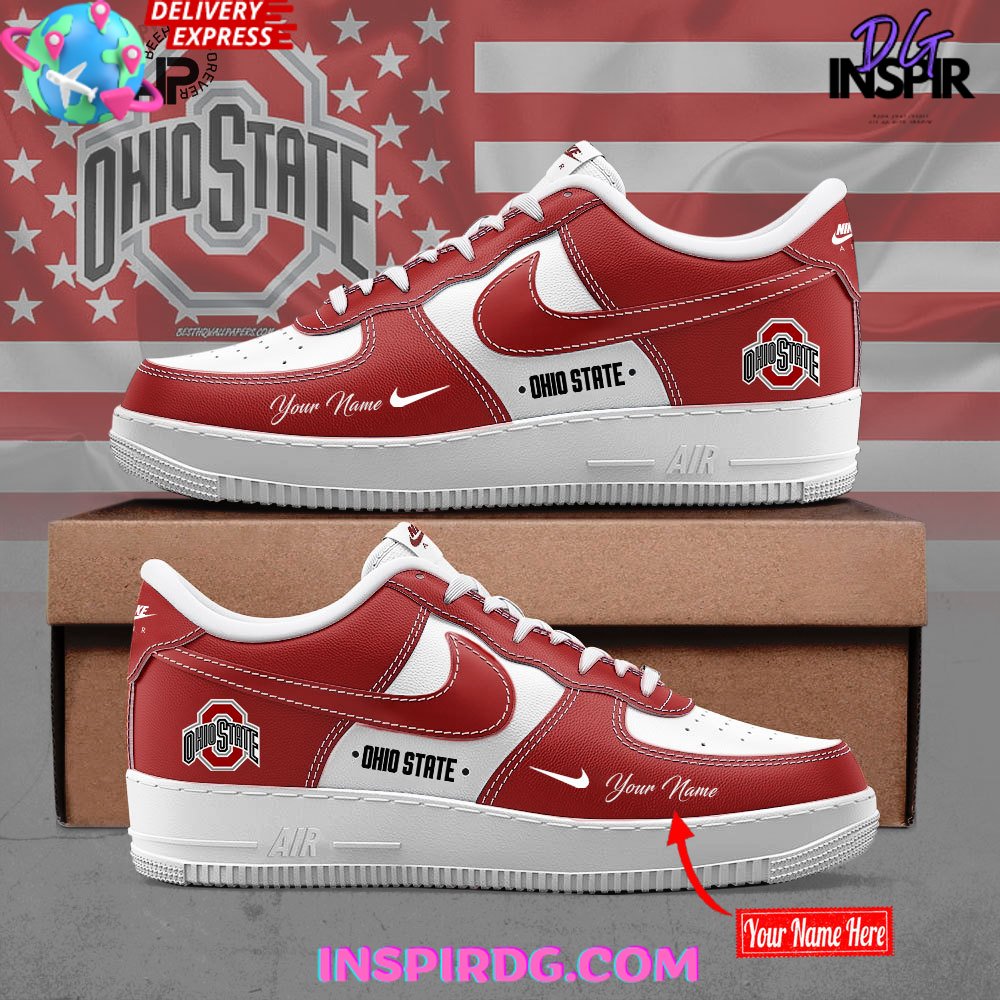 JWFancy Ohio State Buckeyes Air Low-Top Sneakers Shoes For Men And Women