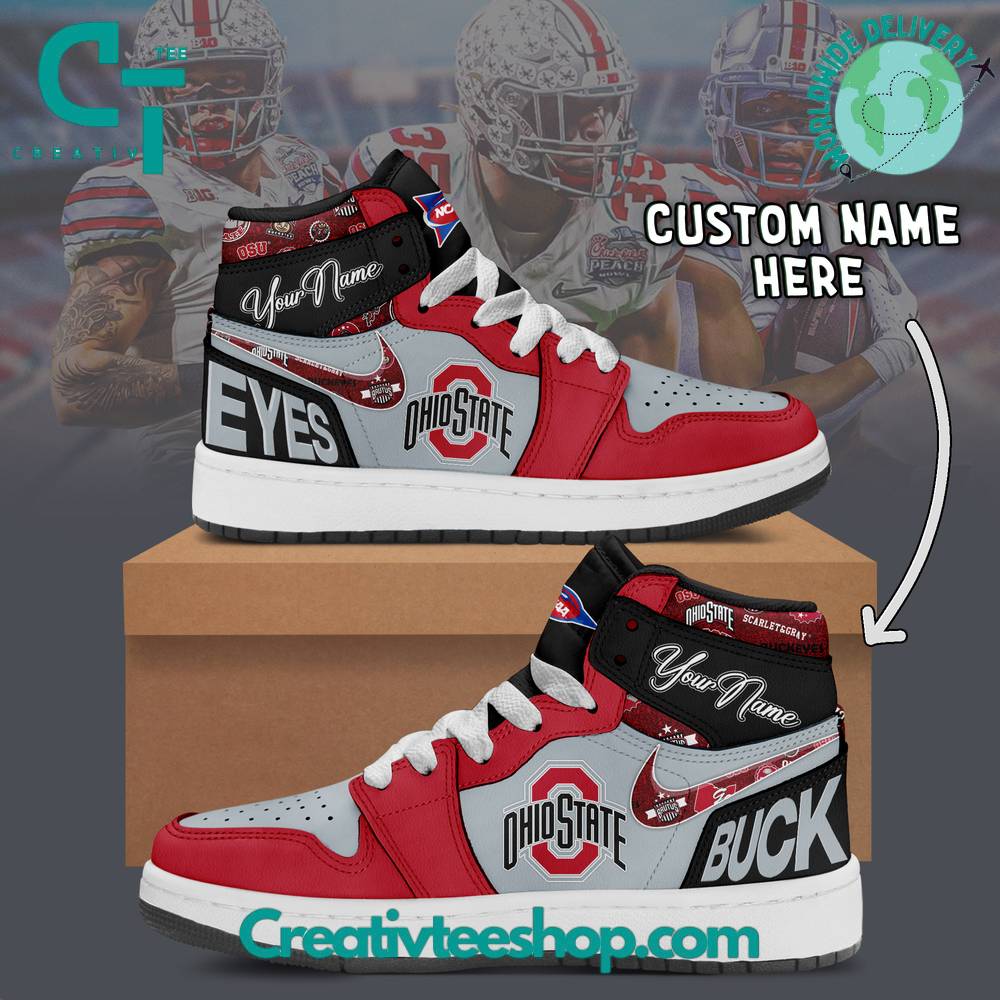 JWFancy Ohio State Buckeyes AJ1 High Sneakers Shoes For Men And Women