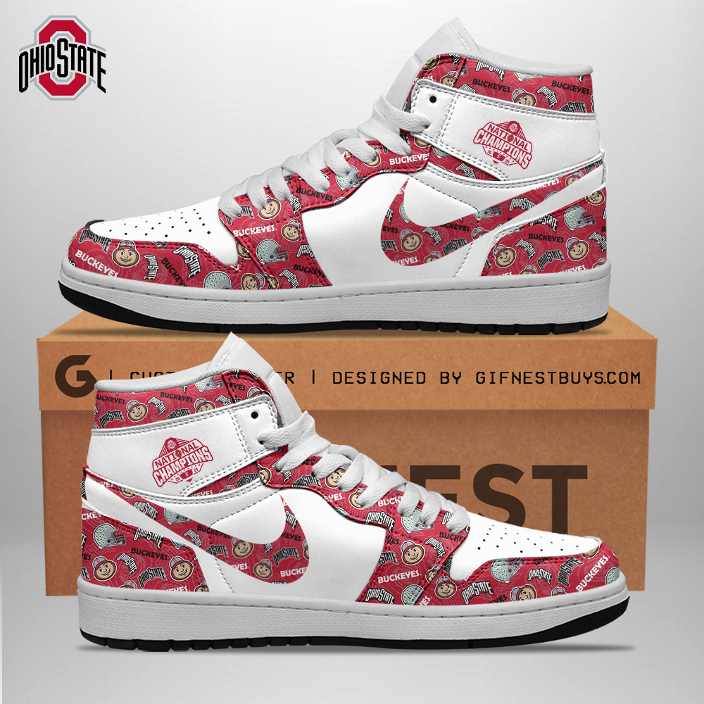 JWFancy Ohio State Buckeyes AJ1 High Sneakers Shoes For Men And Women
