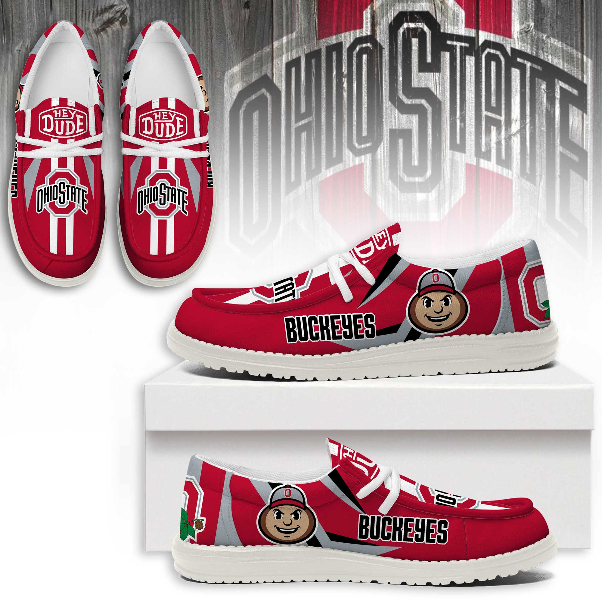 JWFancy Ohio State Buckeyes – Custom Name Hey Dude