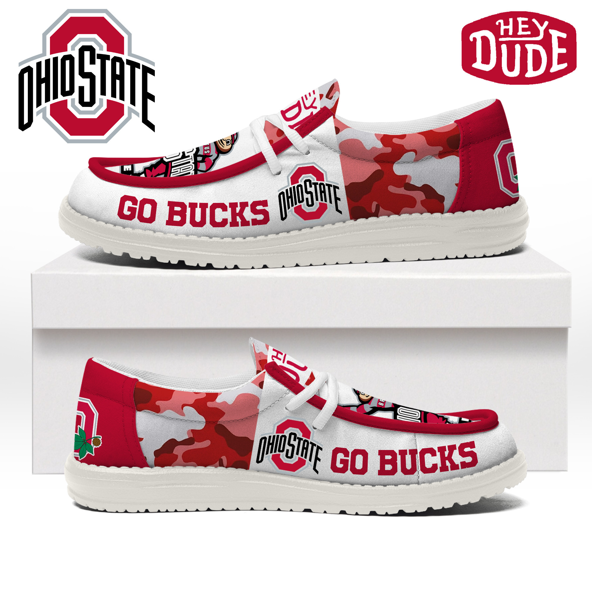 JWFancy Ohio State Buckeyes – Custom Name Hey Dude
