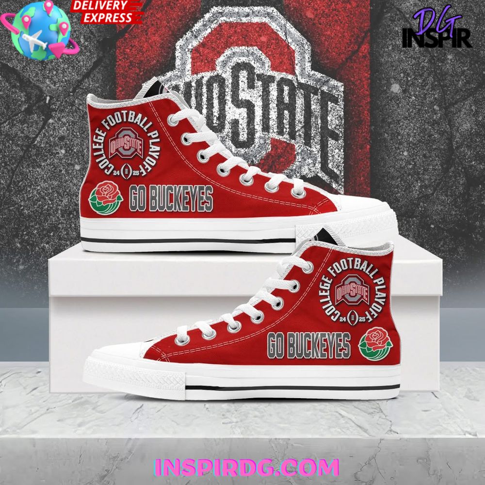 JWFancy Ohio State Buckeyes High Top Canvas Sneakers Shoes For Men And Women