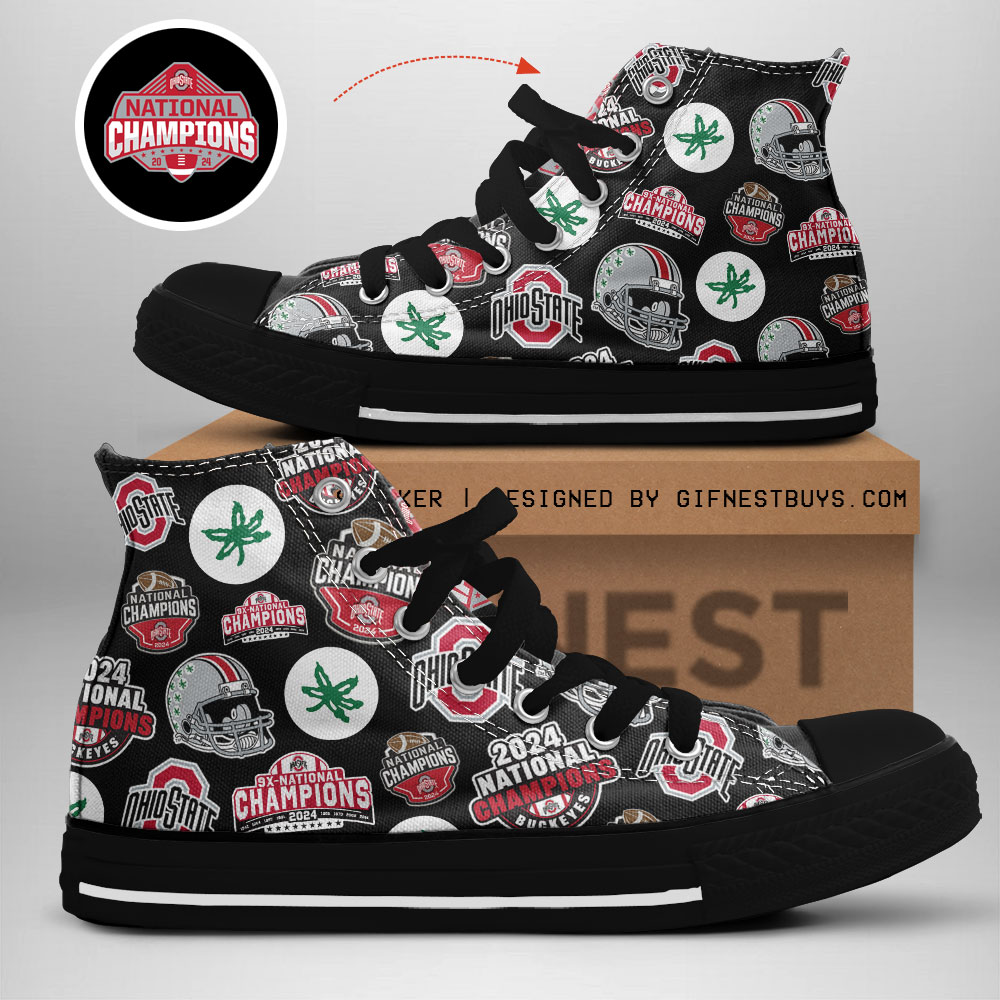 JWFancy Ohio State Buckeyes High Top Canvas Sneakers Shoes For Men And Women